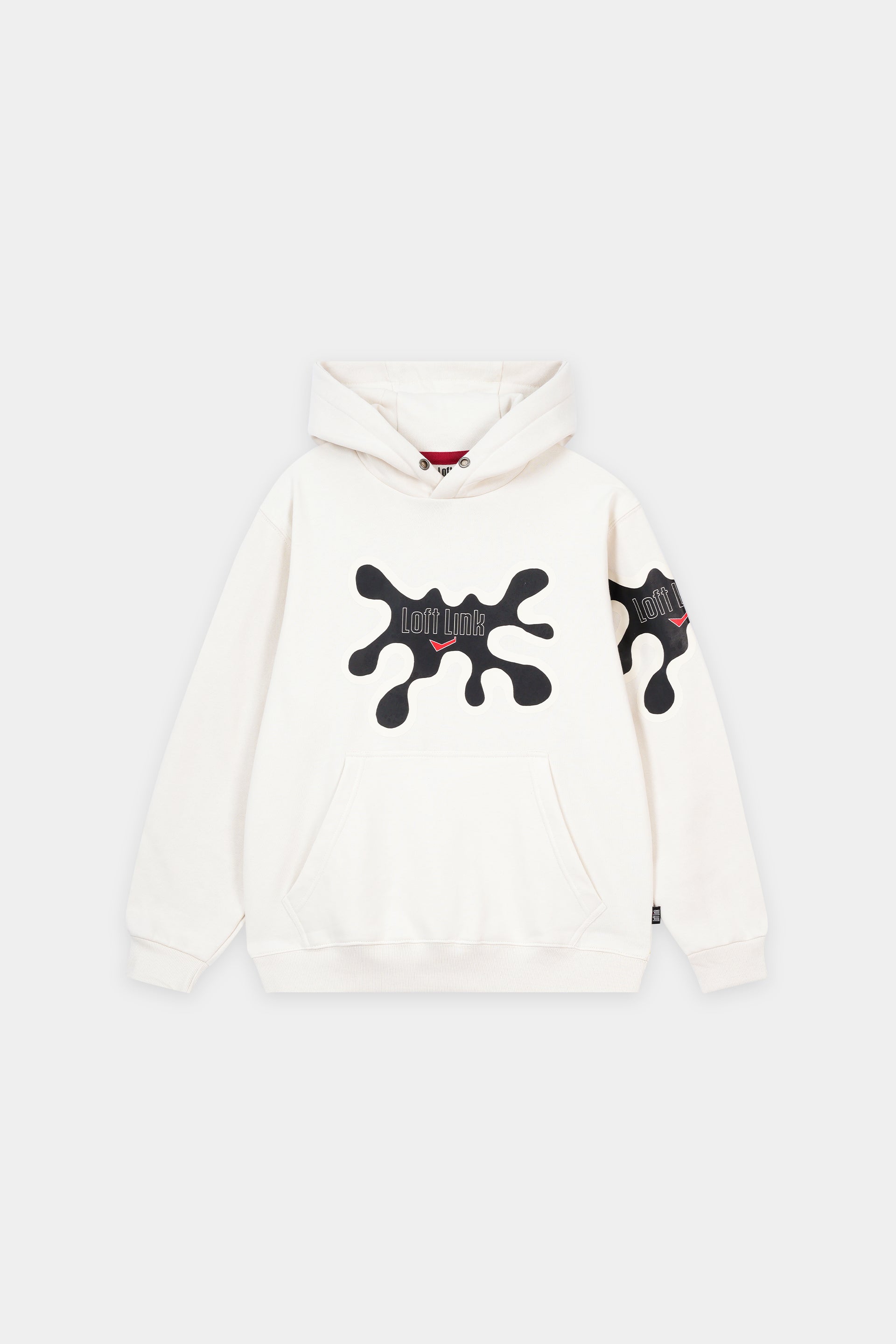 Unisex Hoodie Off White  , Fleece fabric with GSM of 280-300