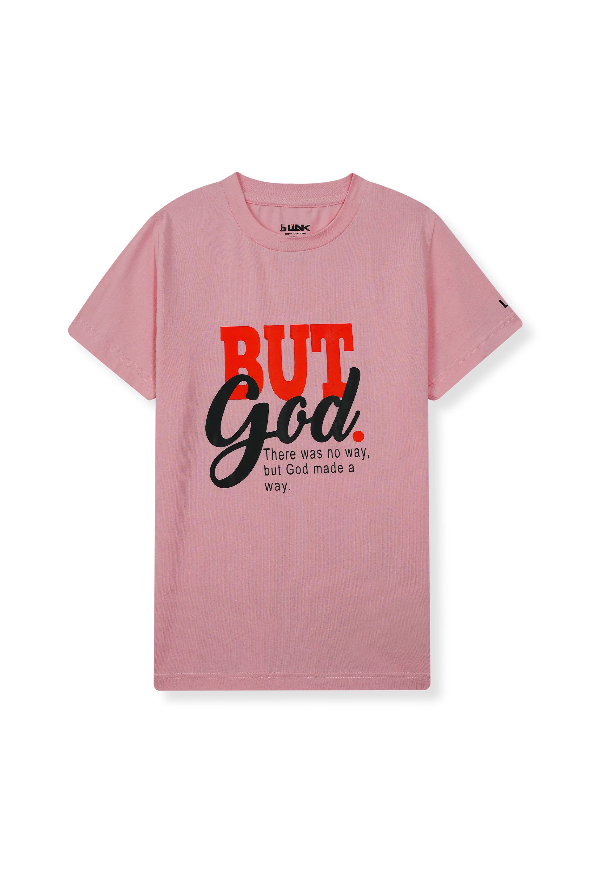 "But God" Statement Tee – Faith in Pink