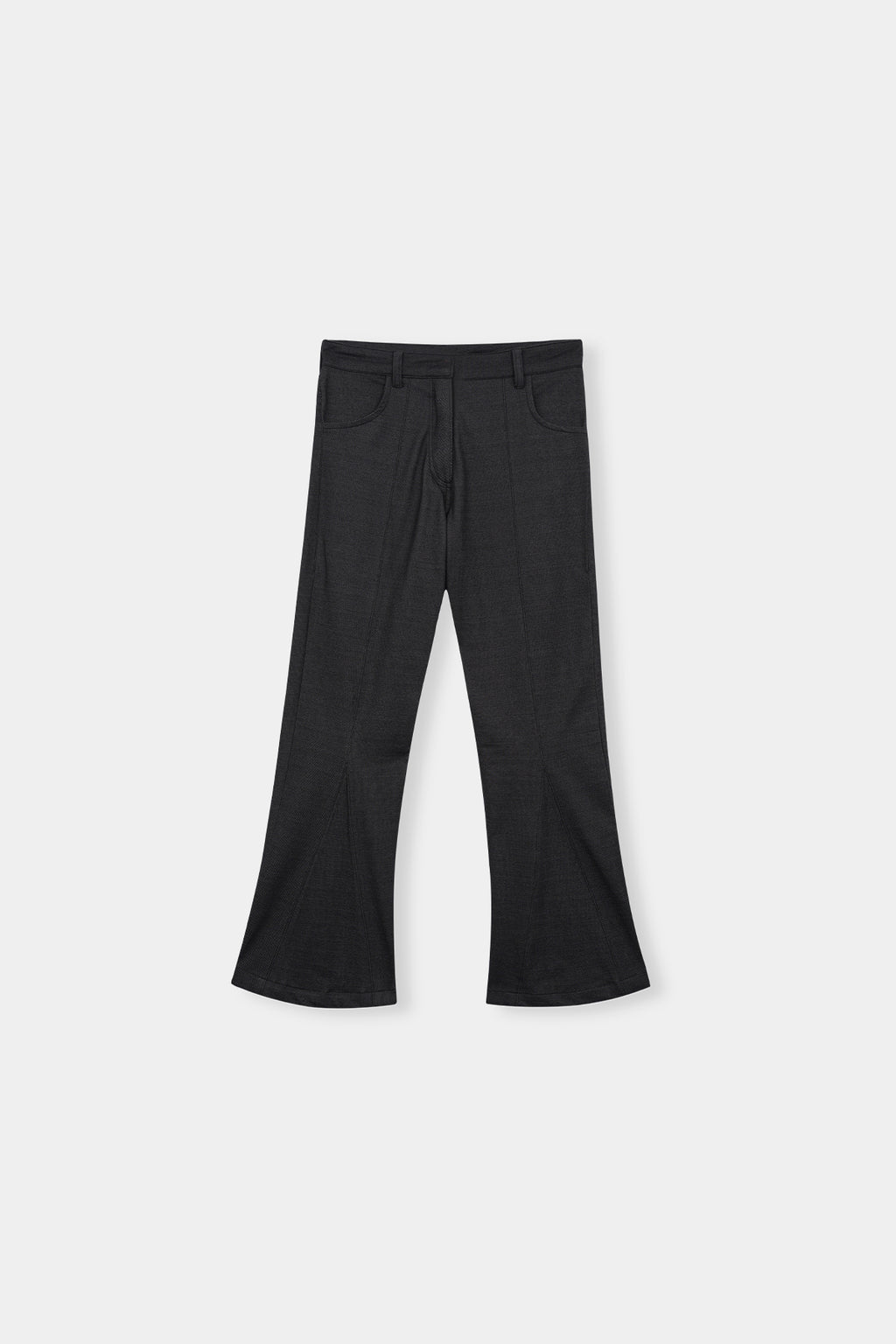 Classic Flared Trousers with Pocket Detail – Jet Black by Loft Link