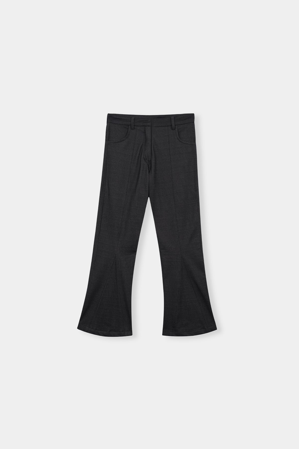 Classic Flared Trousers with Pocket Detail – Jet Black by Loft Link