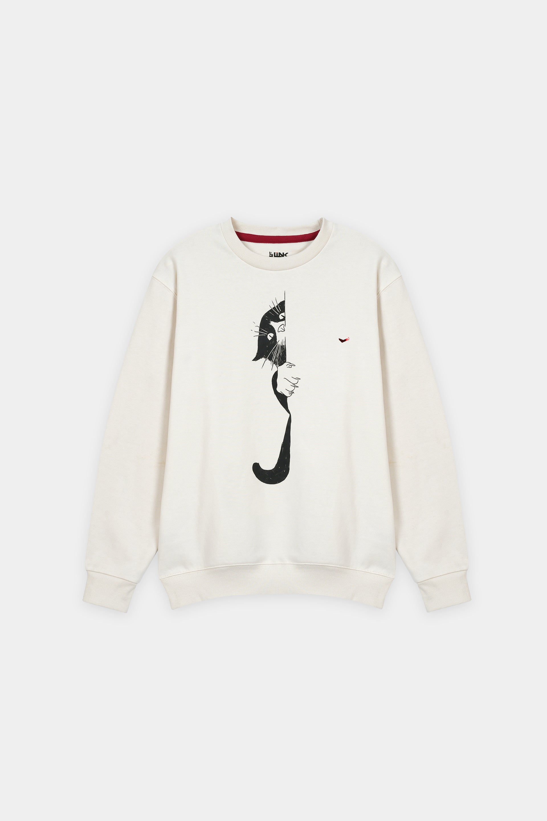 Unisex  Sweat Shirt Off White  , Fleece fabric with GSM of 280-300