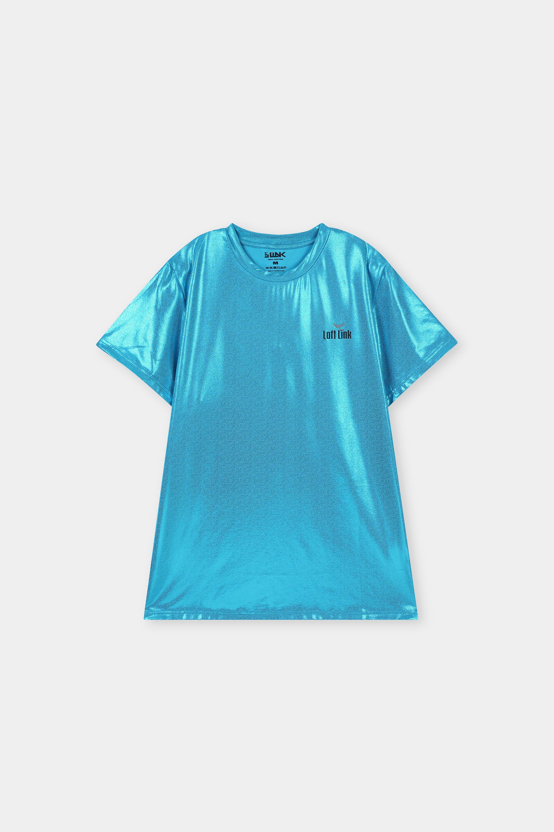 Short Sleeve Truquish Breathable StretchabLE Fbaric with Glitter Print