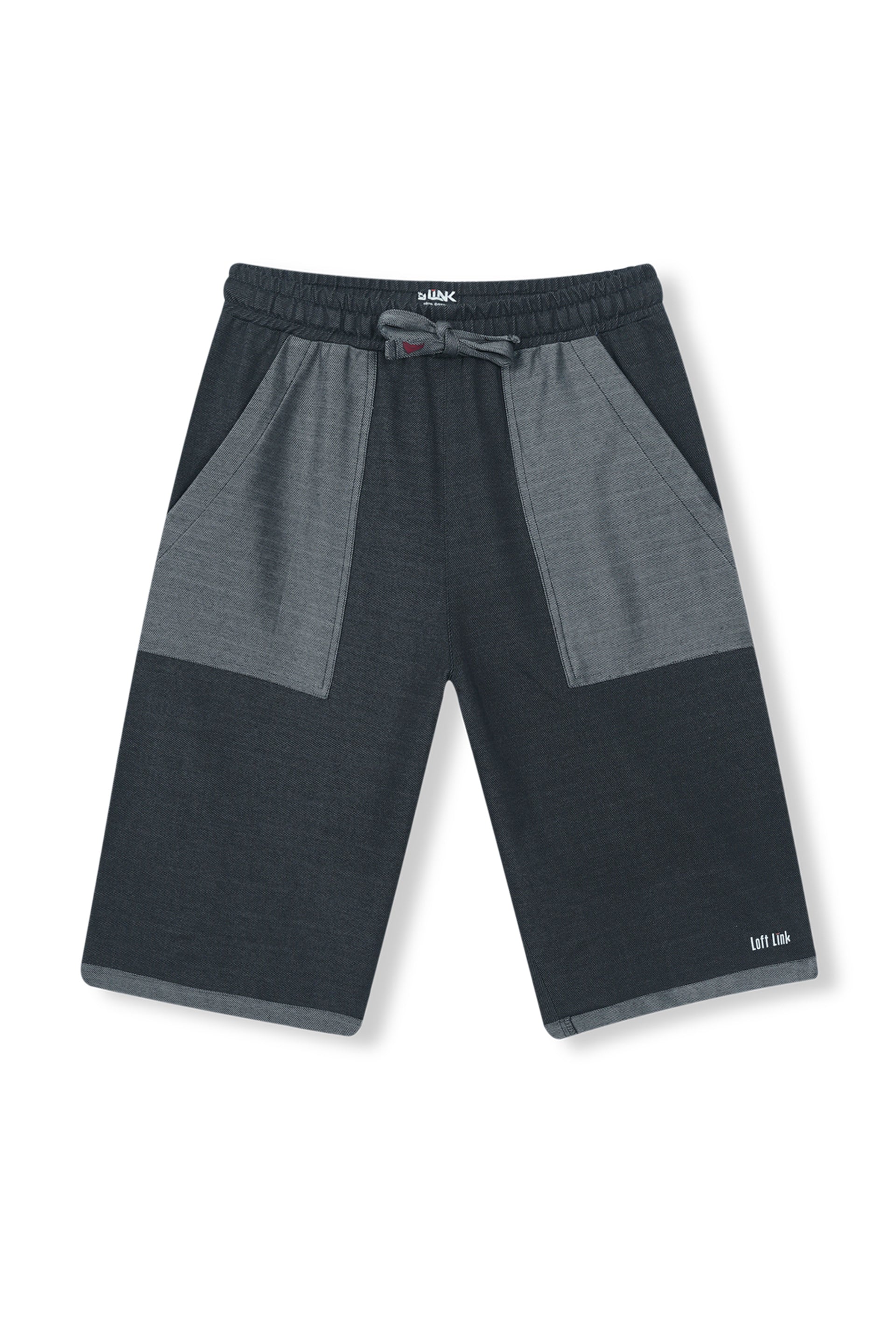 Two-Tone Contrast Pocket Shorts – Charcoal & Grey