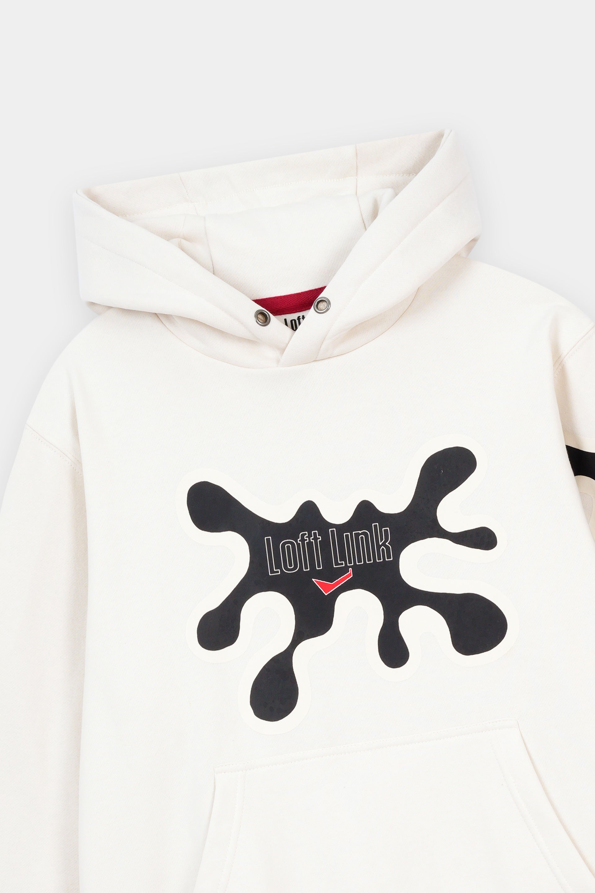 Unisex Hoodie Off White  , Fleece fabric with GSM of 280-300