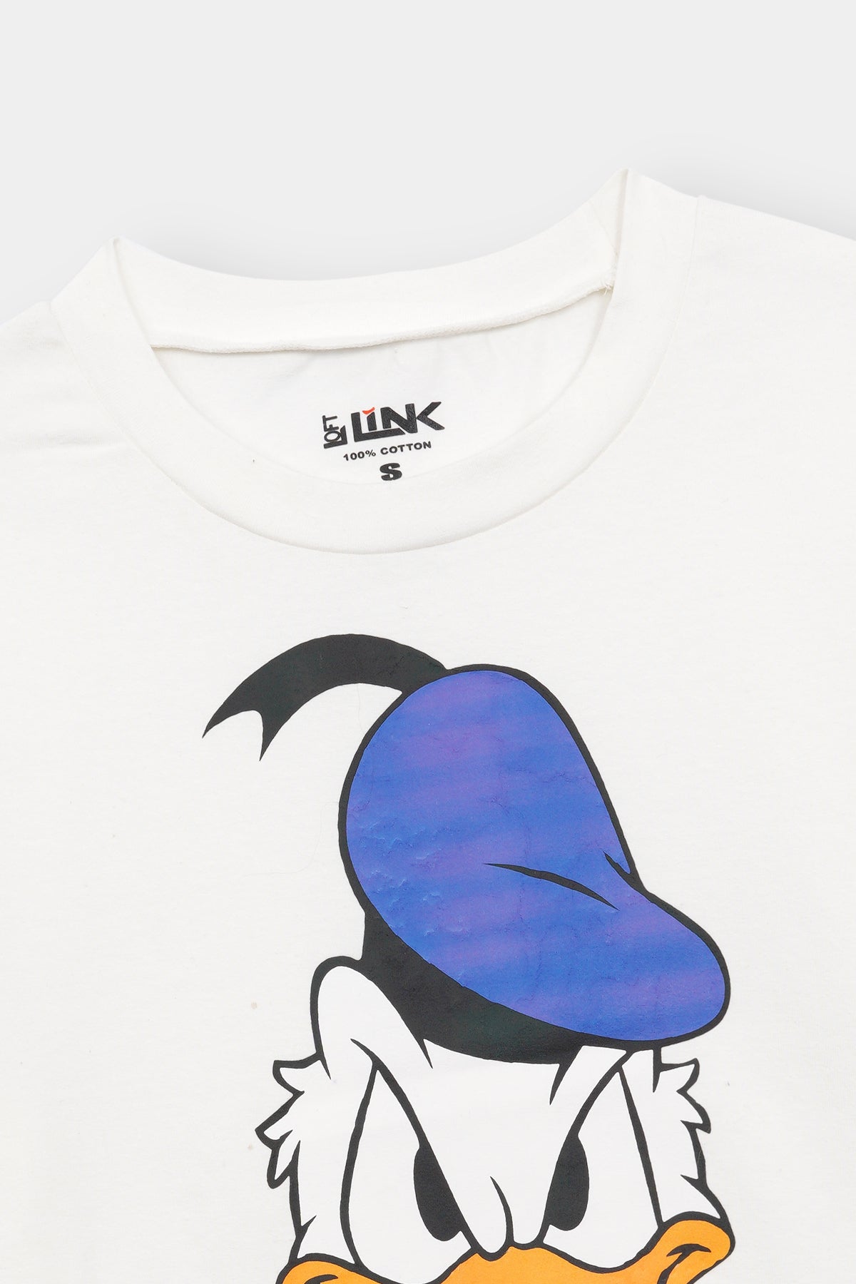 Women Donald Duck “This Is My Happy Face” Tee – White Graphic Cartoon Shirt by Loft Link