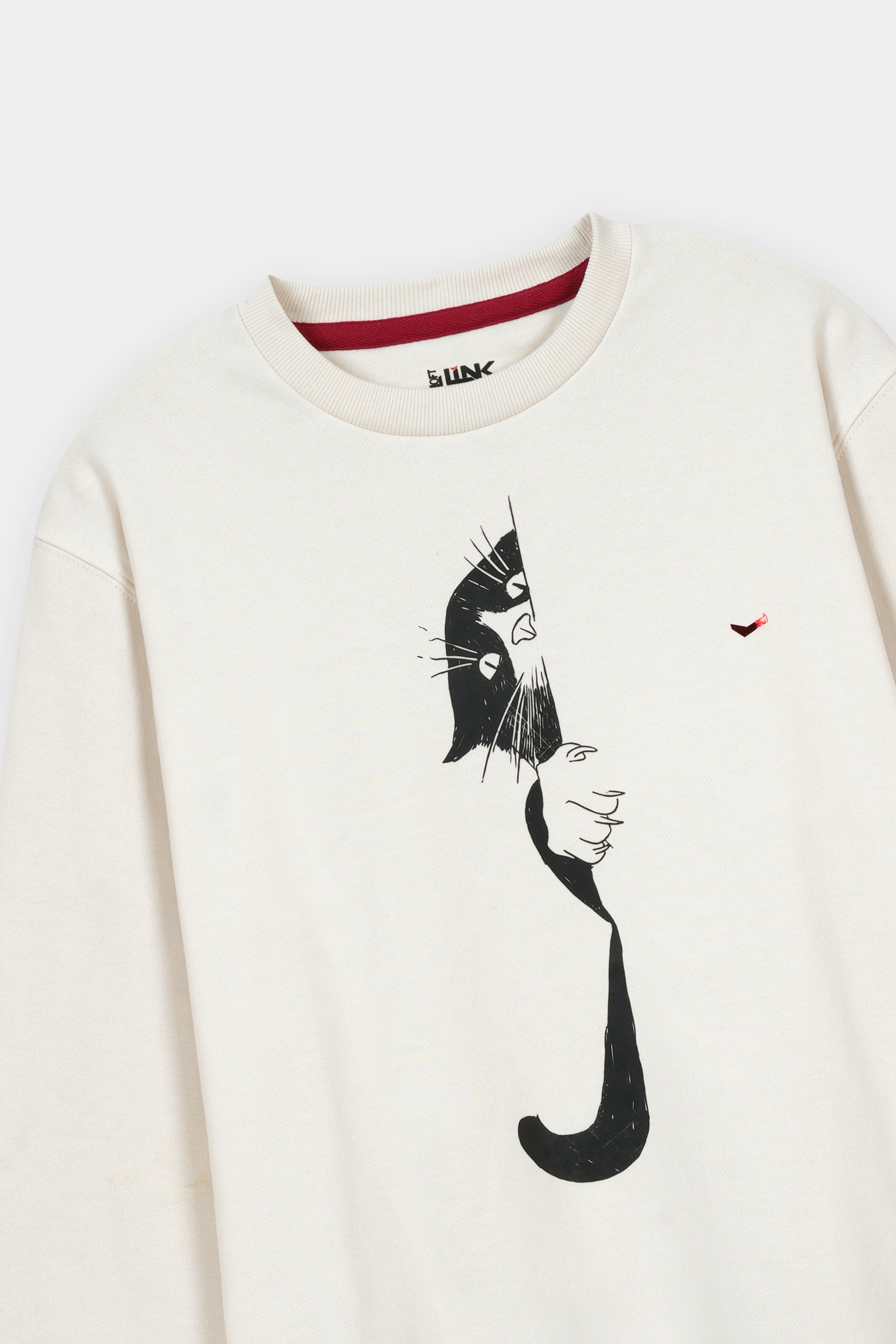 Unisex  Sweat Shirt Off White  , Fleece fabric with GSM of 280-300