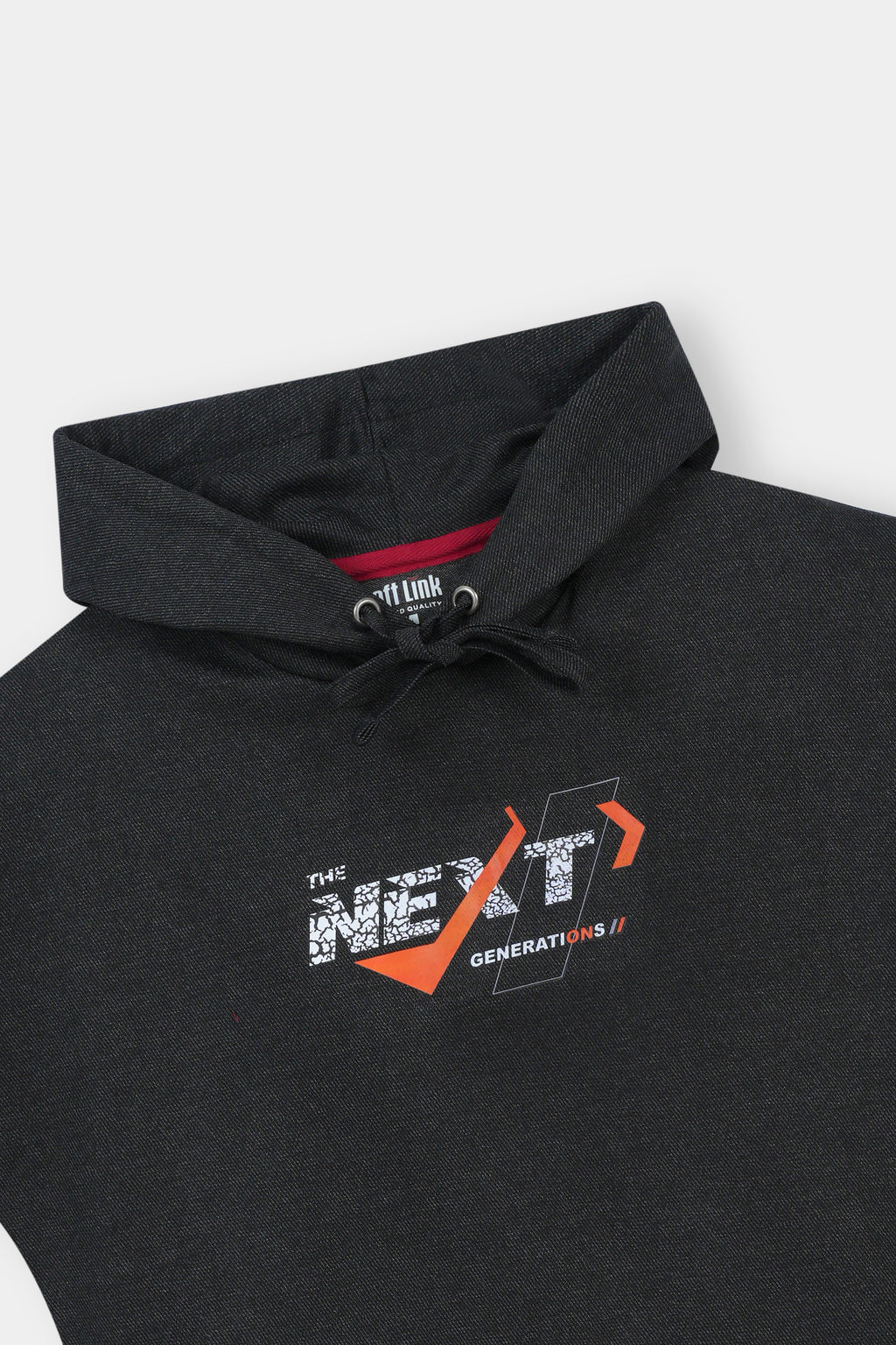 Cap Sleeve charcoal Hoodie with Cross weave stretch Terry Fabric