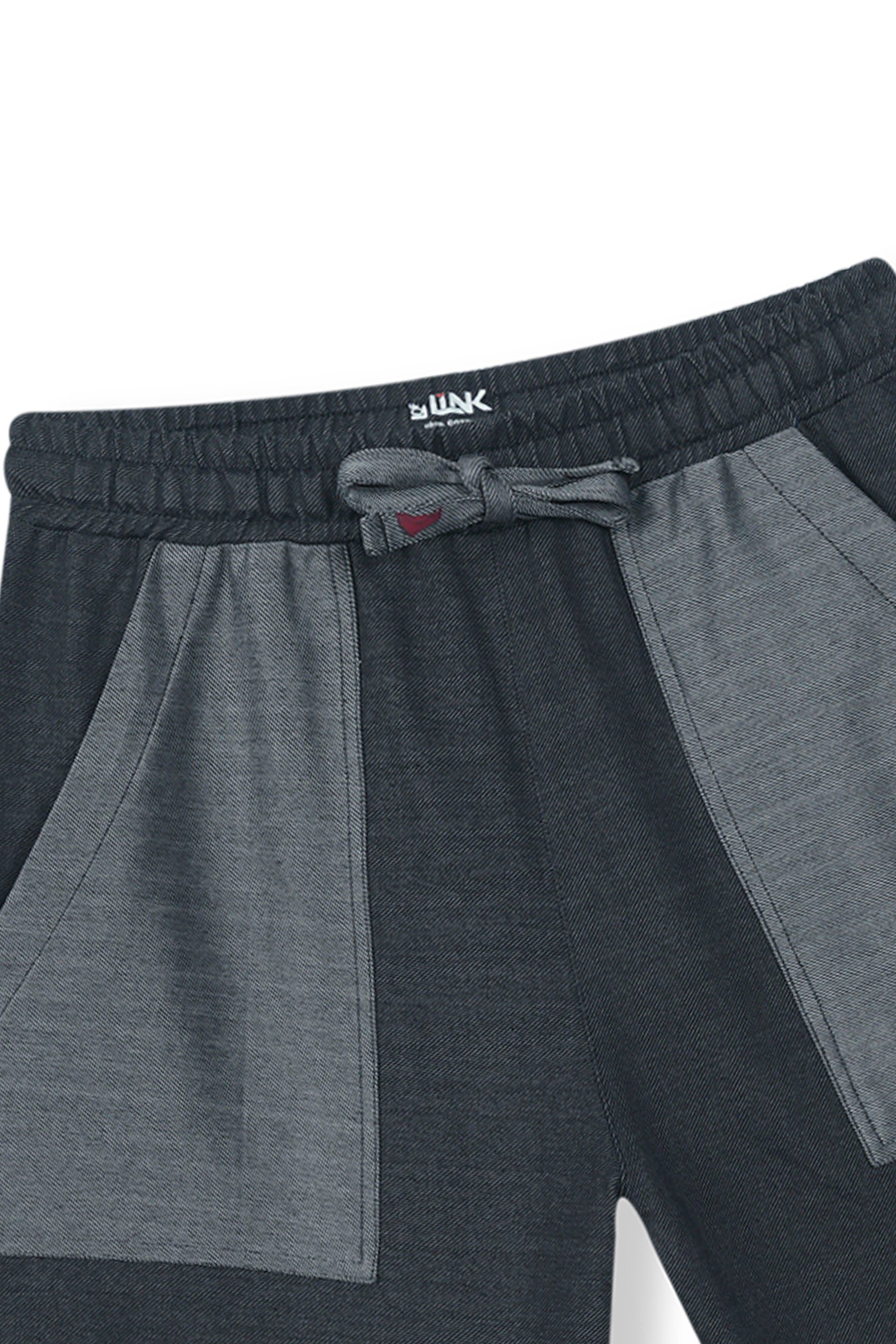 Two-Tone Contrast Pocket Shorts – Charcoal & Grey