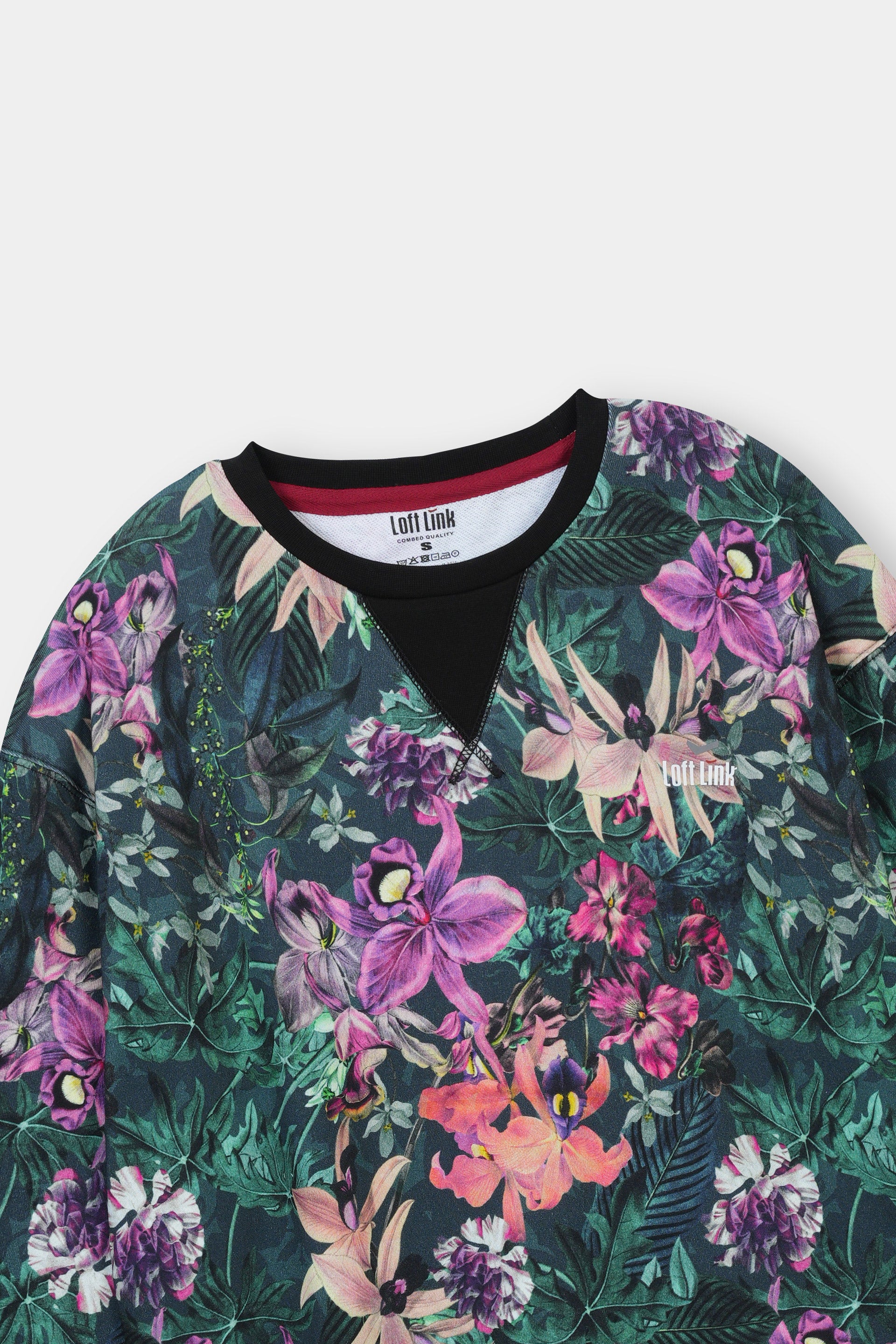Winter Regular Fit Floral Sweat Shirt , French Terry Floral Print