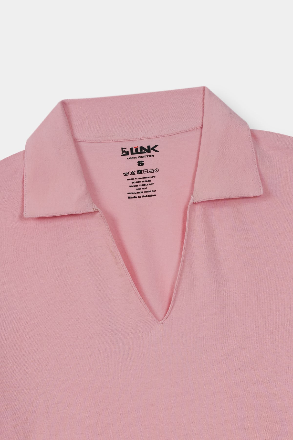Women "Minimalist Collar Polo Tee – Soft Pink"
