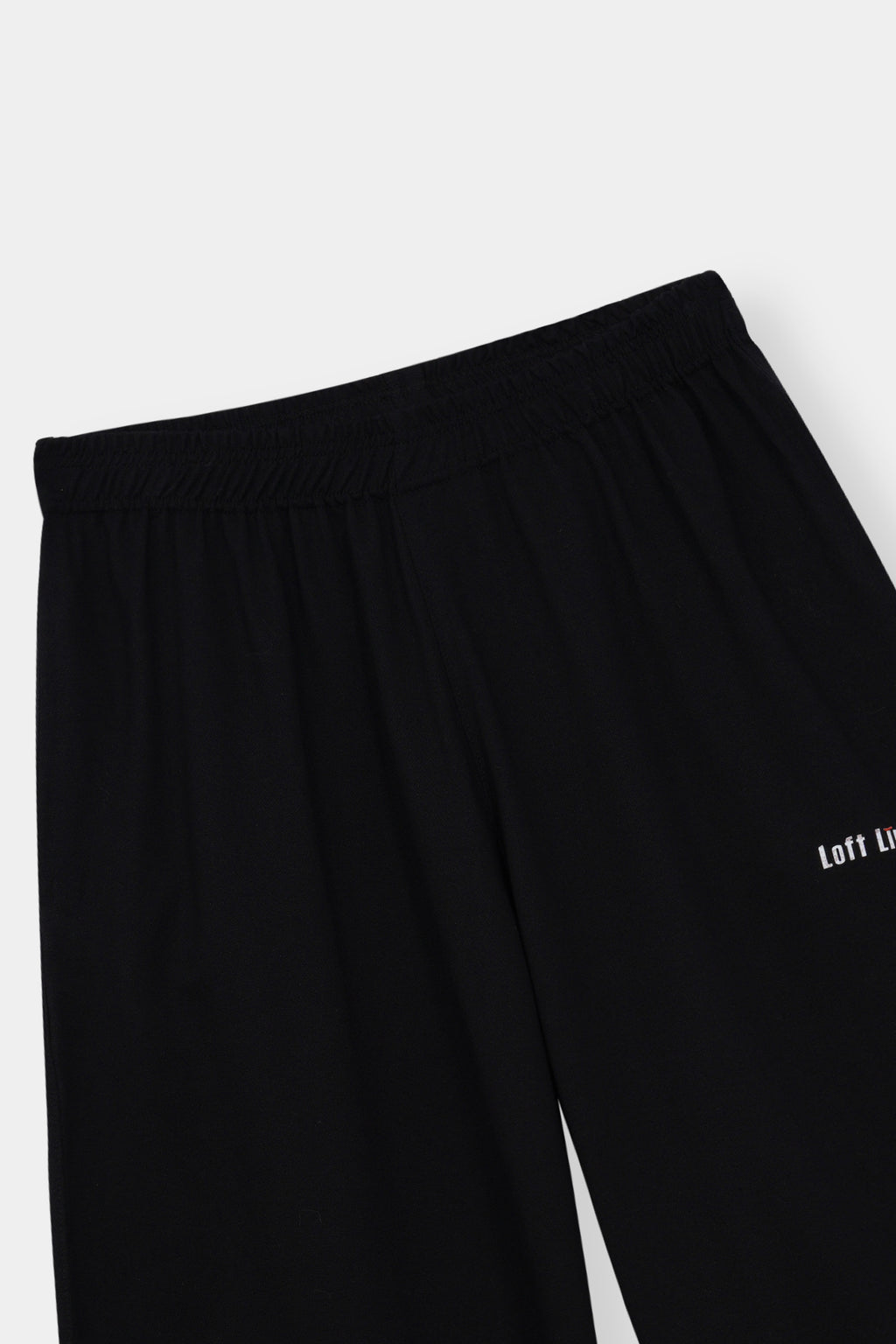 Black Wide-Leg Lounge Pants – Relaxed Fit with Elastic Waist by Loft Link