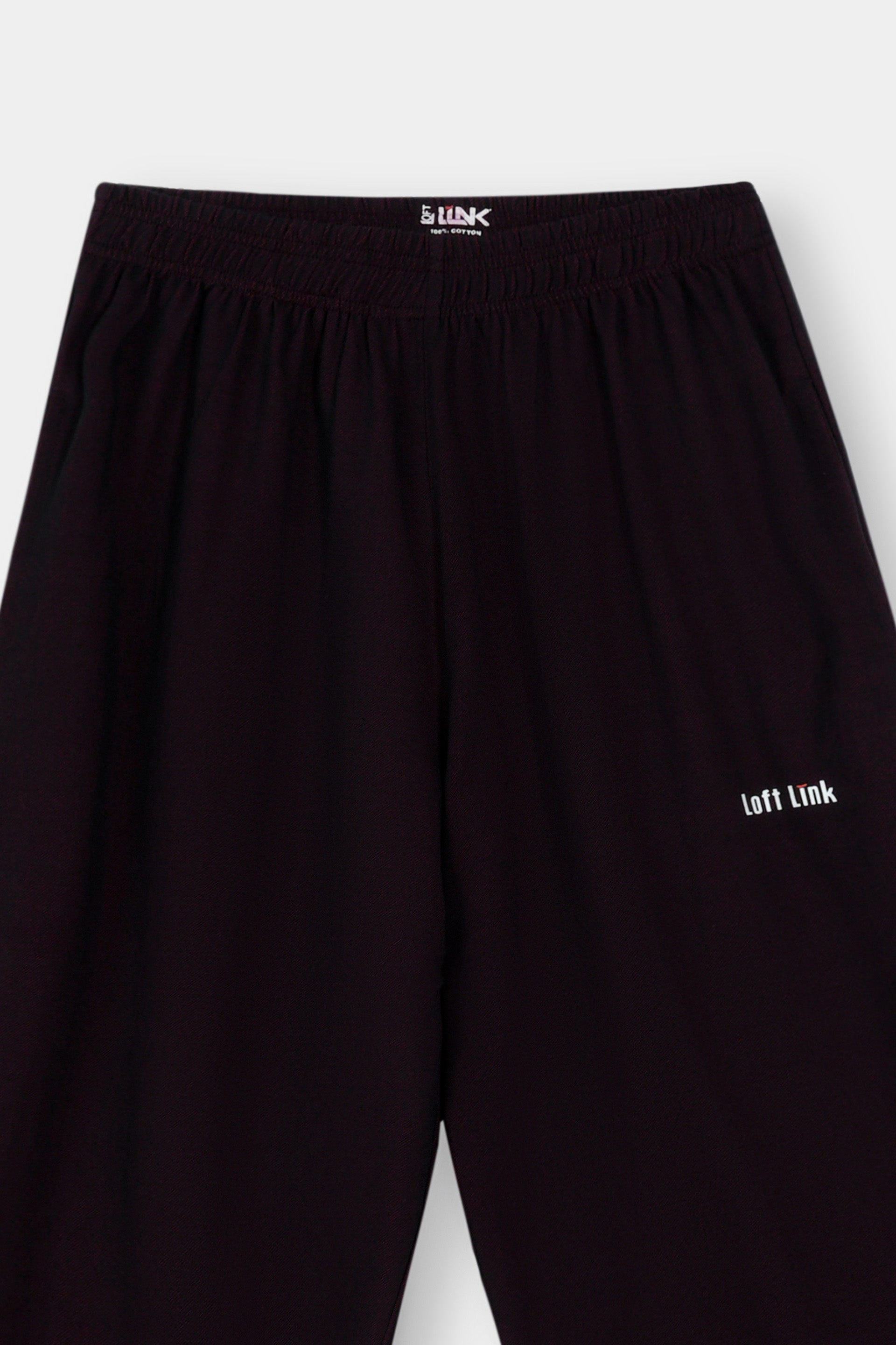 Ladies Long Wide leg Pant Trouser/ Black french terry