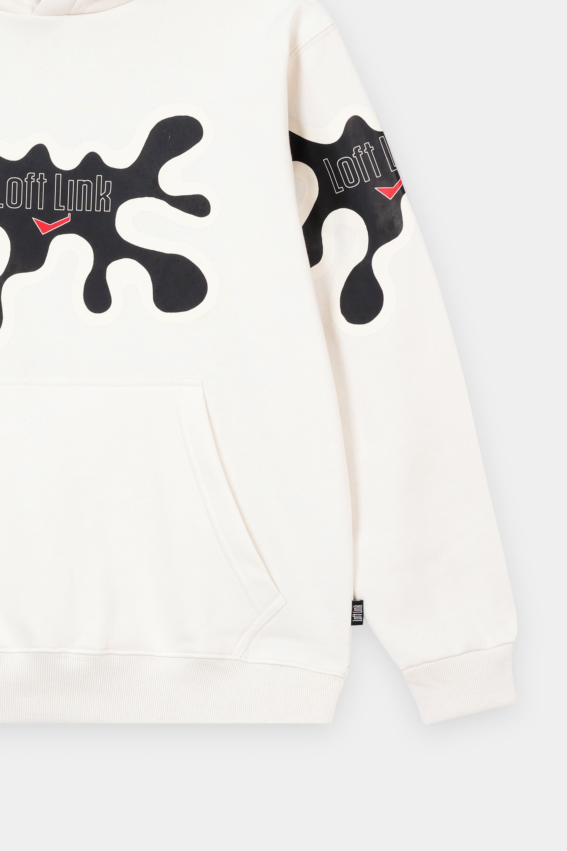 Unisex Hoodie Off White  , Fleece fabric with GSM of 280-300