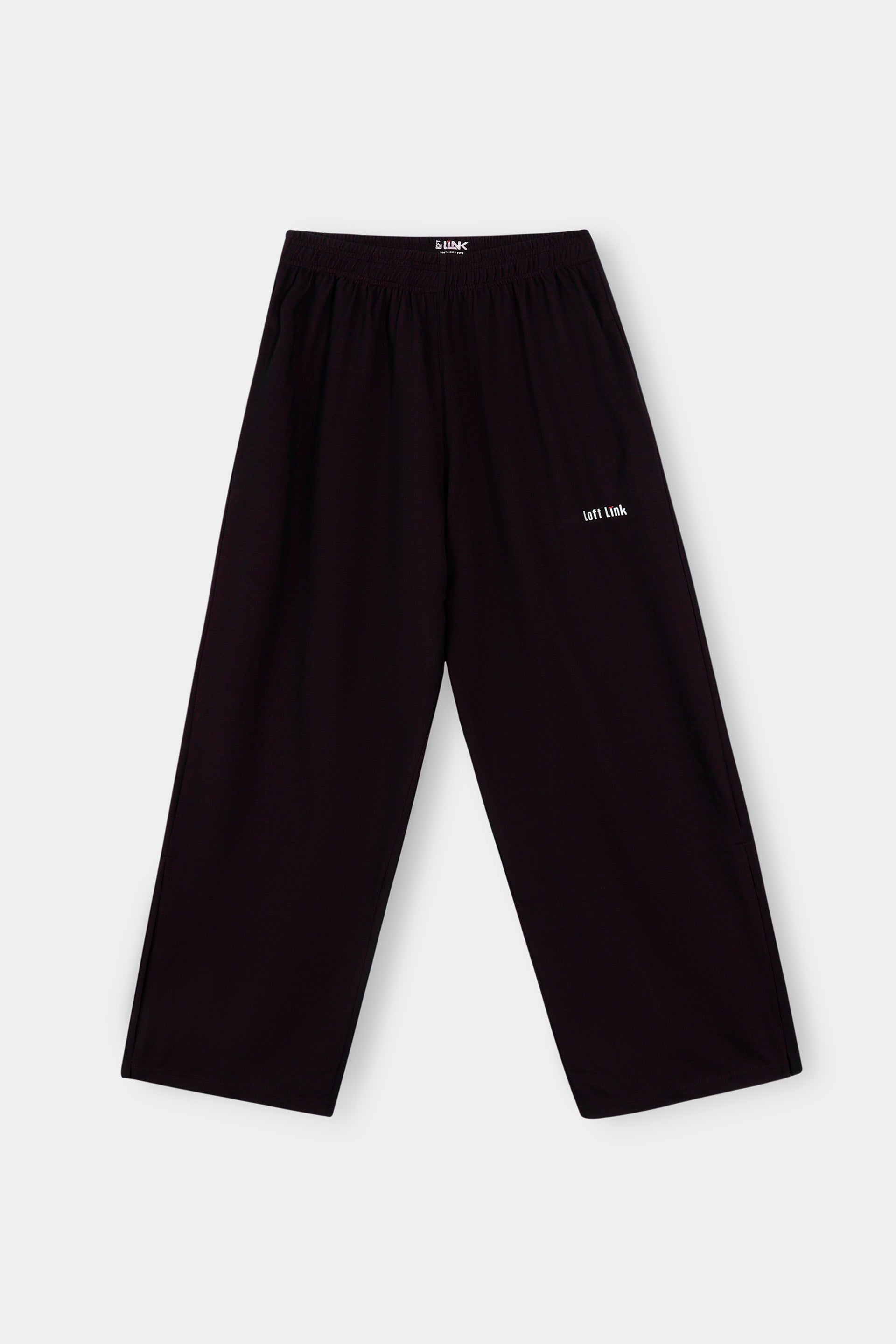 Ladies Long Wide leg Pant Trouser/ Black french terry