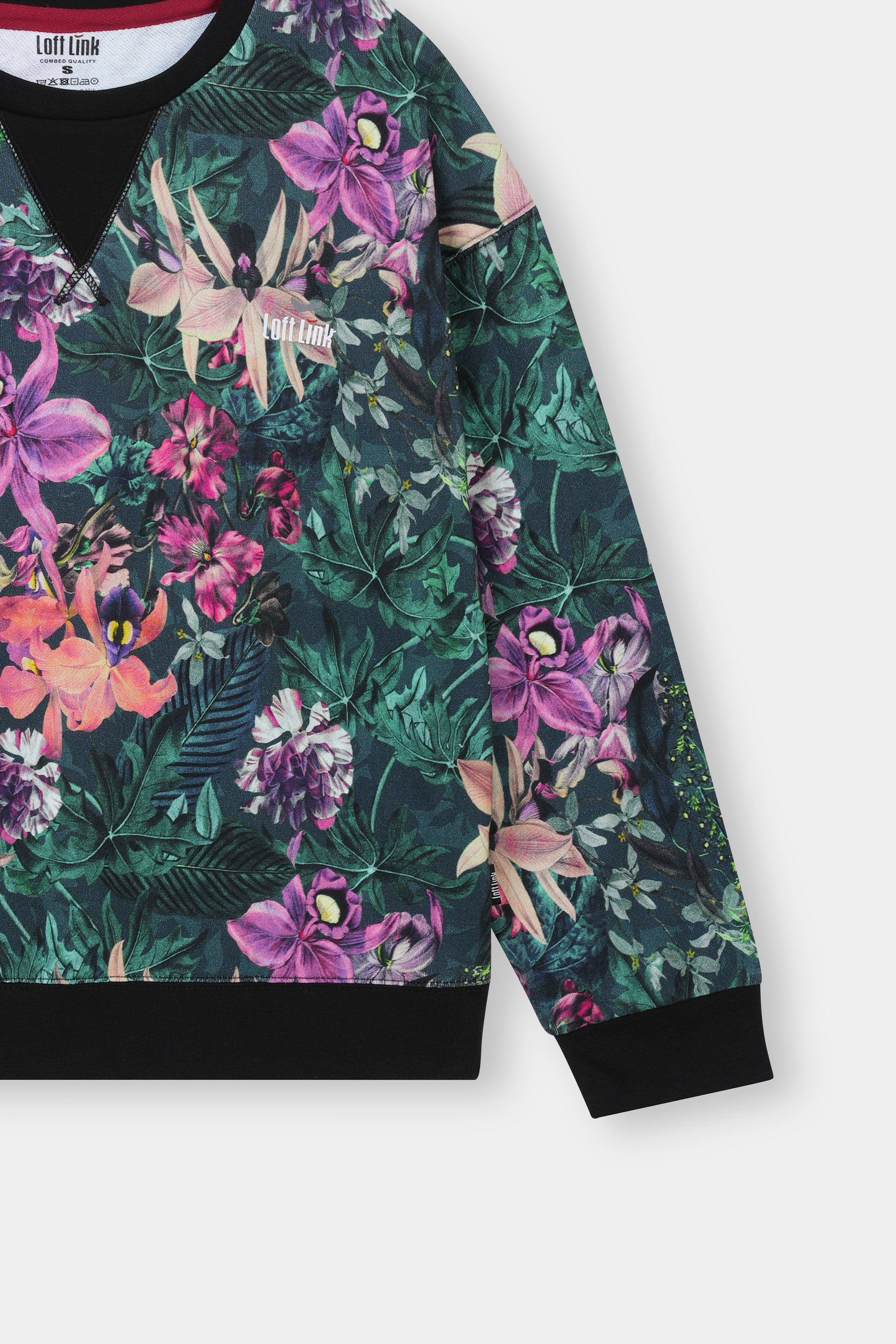 Winter Regular Fit Floral Sweat Shirt , French Terry Floral Print