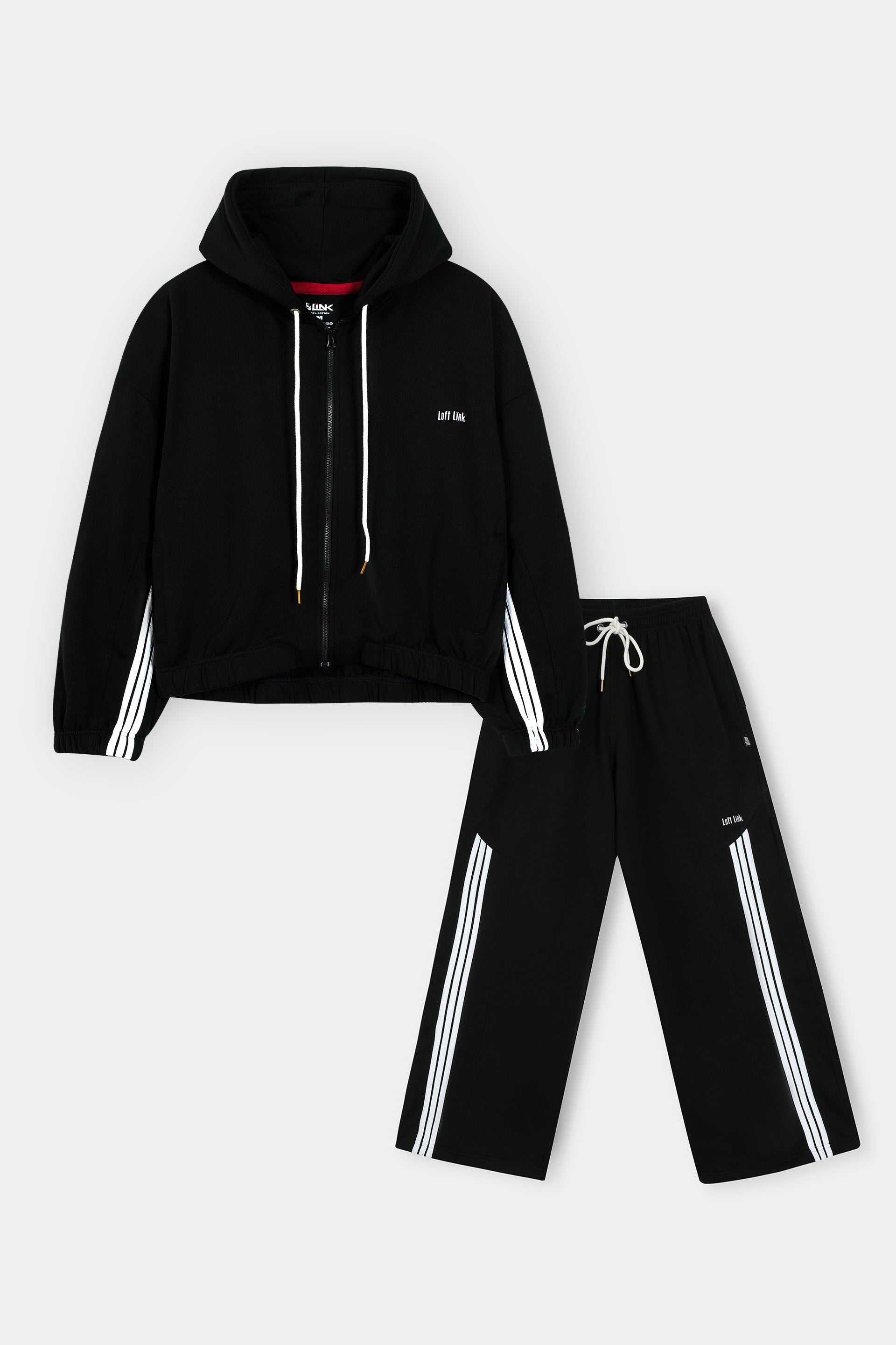 Unisex's Stripe  cap Loose  Hoodie / Unisex Long Trouser Bottom Style