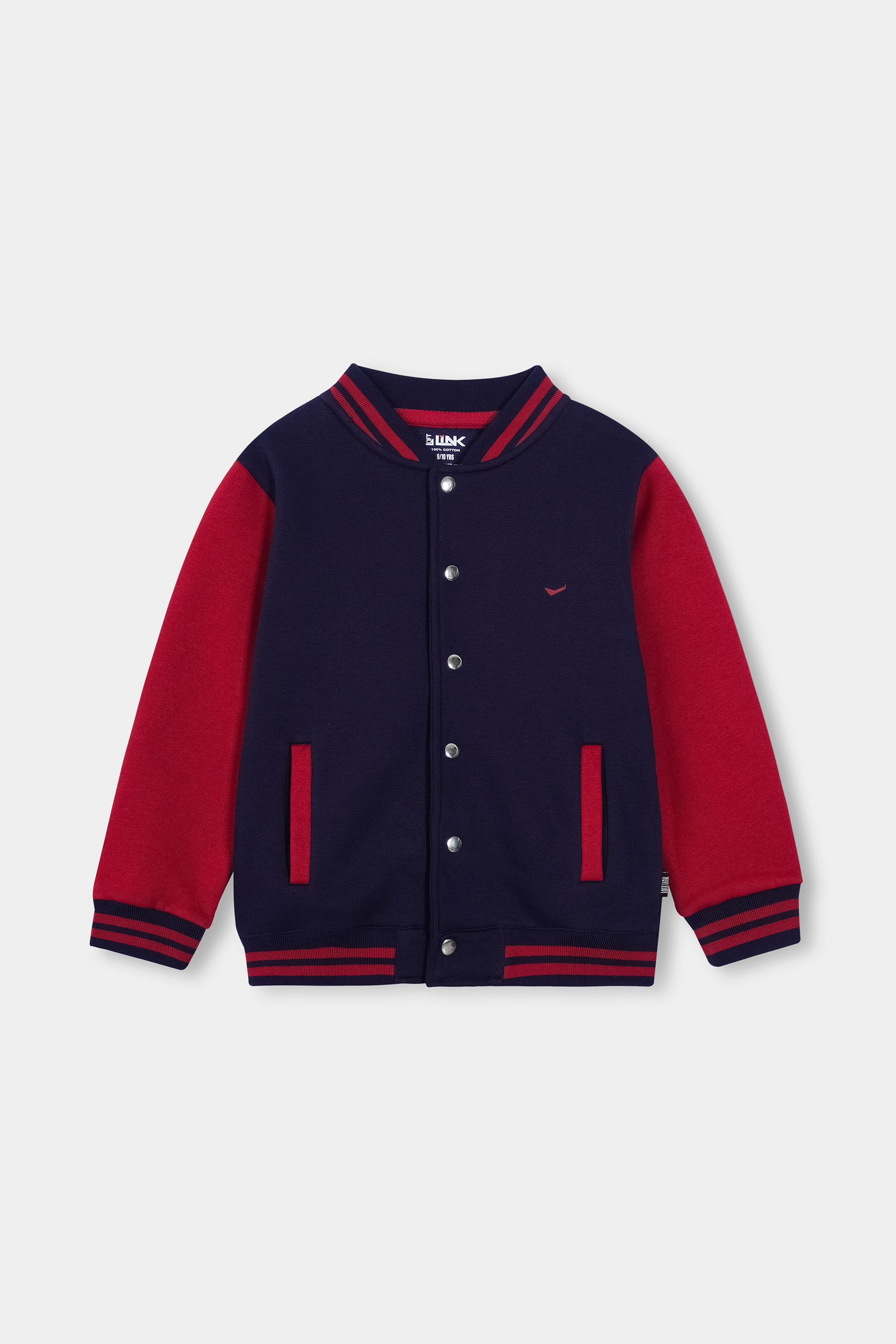 Long Sleeve Contrast Boys & Girls Unisex Buttoned Jacket