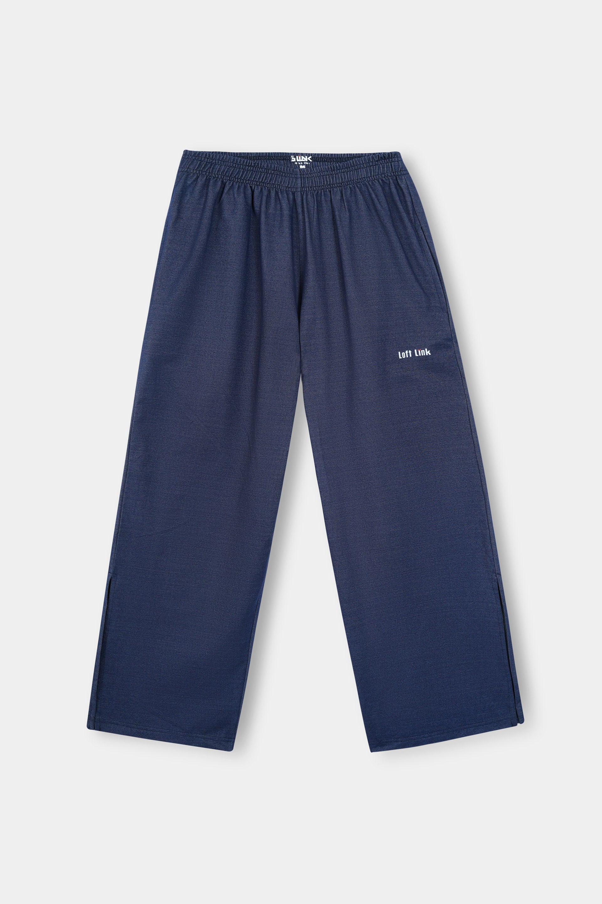 Ladies Long Wide leg Pant Trouser/ Indigo Blue french terry