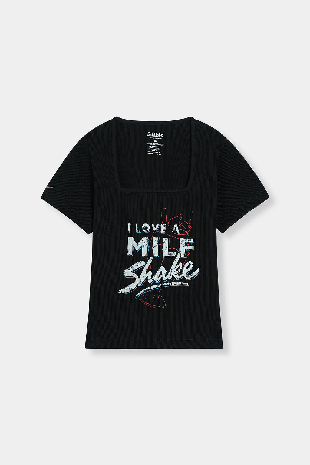 Women's Black Graphic Neckline T-Shirt – Bold Streetwear Vibe
