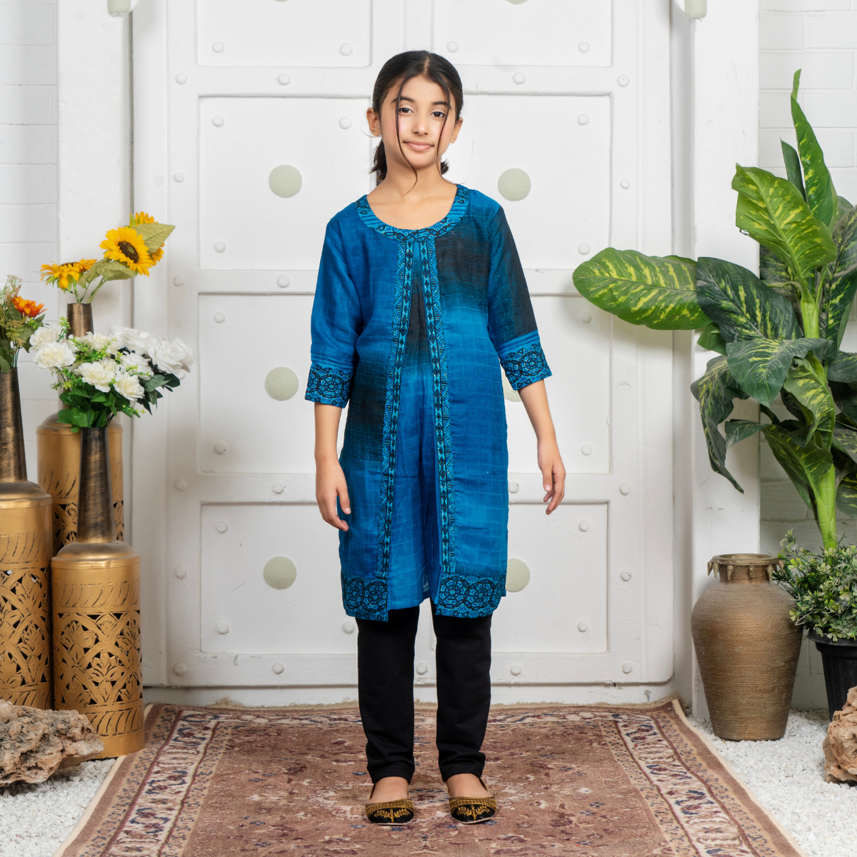 Stitched Jacquard 2 Piece (Shirt/trouser) For Kids