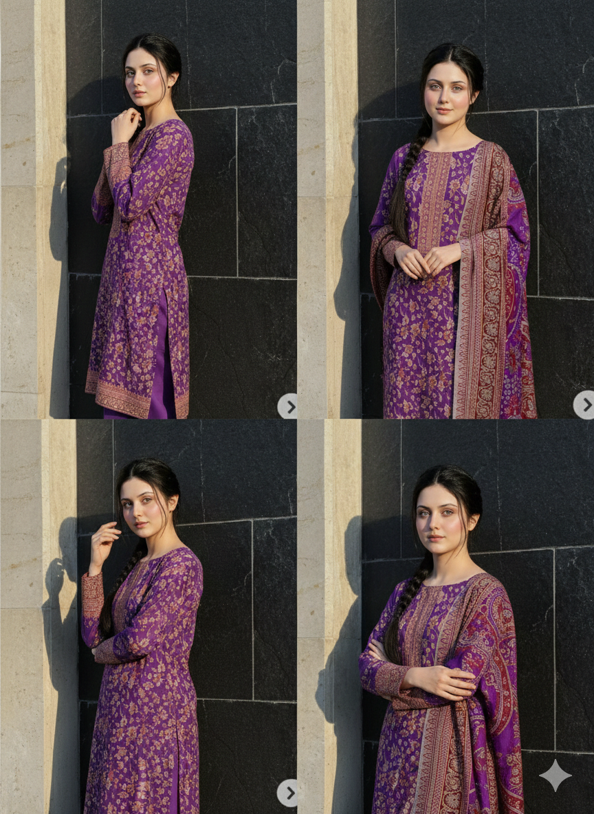 3 PC Digital Print Lawn - LLS - 1