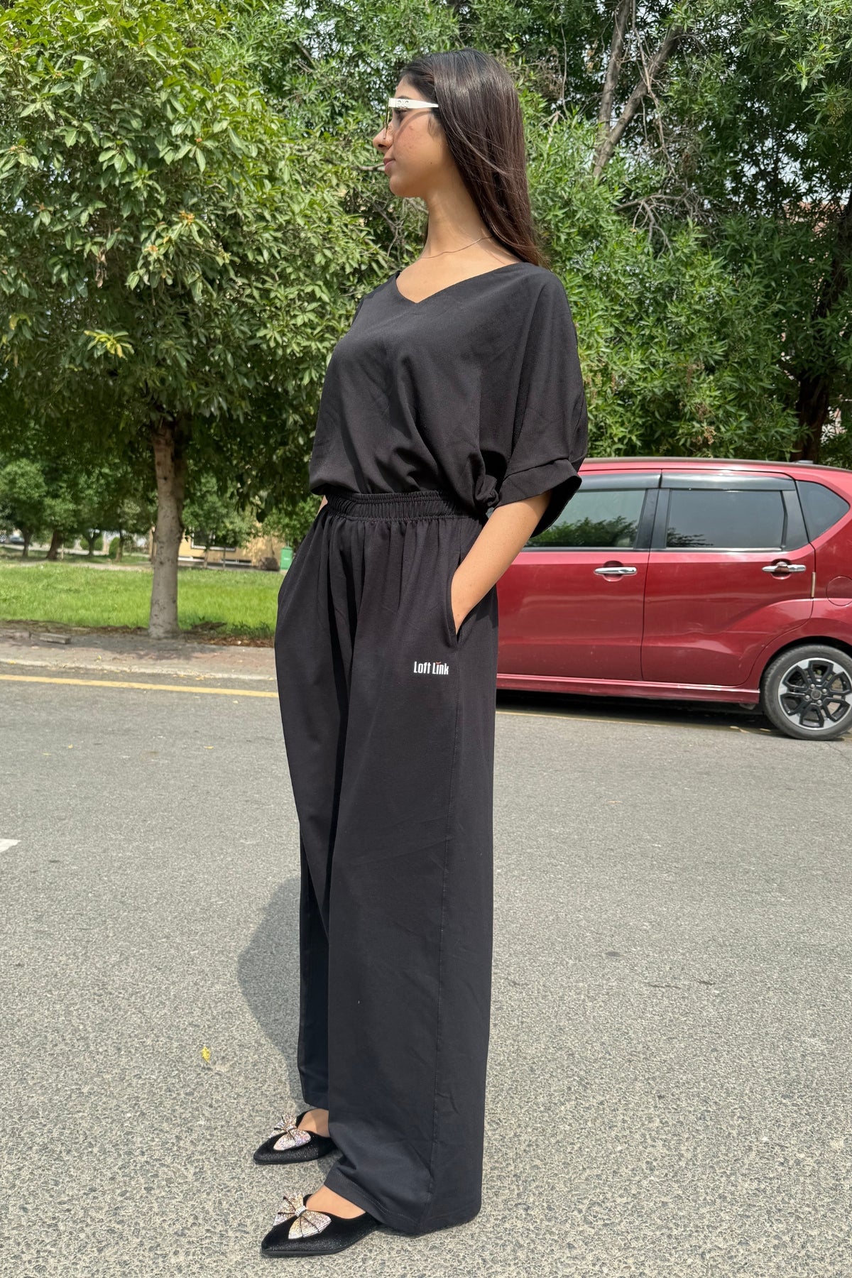 Ladies Long Wide Leg Pant Trouser/ French Terry  With 240 GST