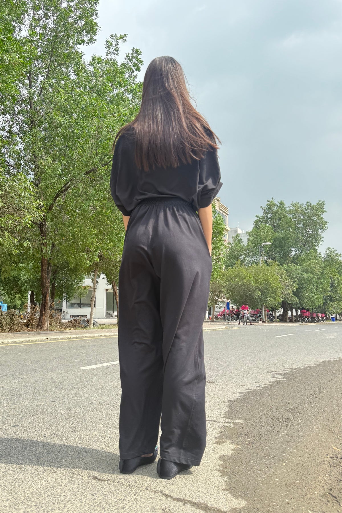 Ladies Long Wide Leg Pant Trouser/ French Terry  With 240 GST
