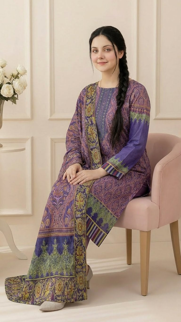 3 PC Digital Print Lawn - LLS - 4