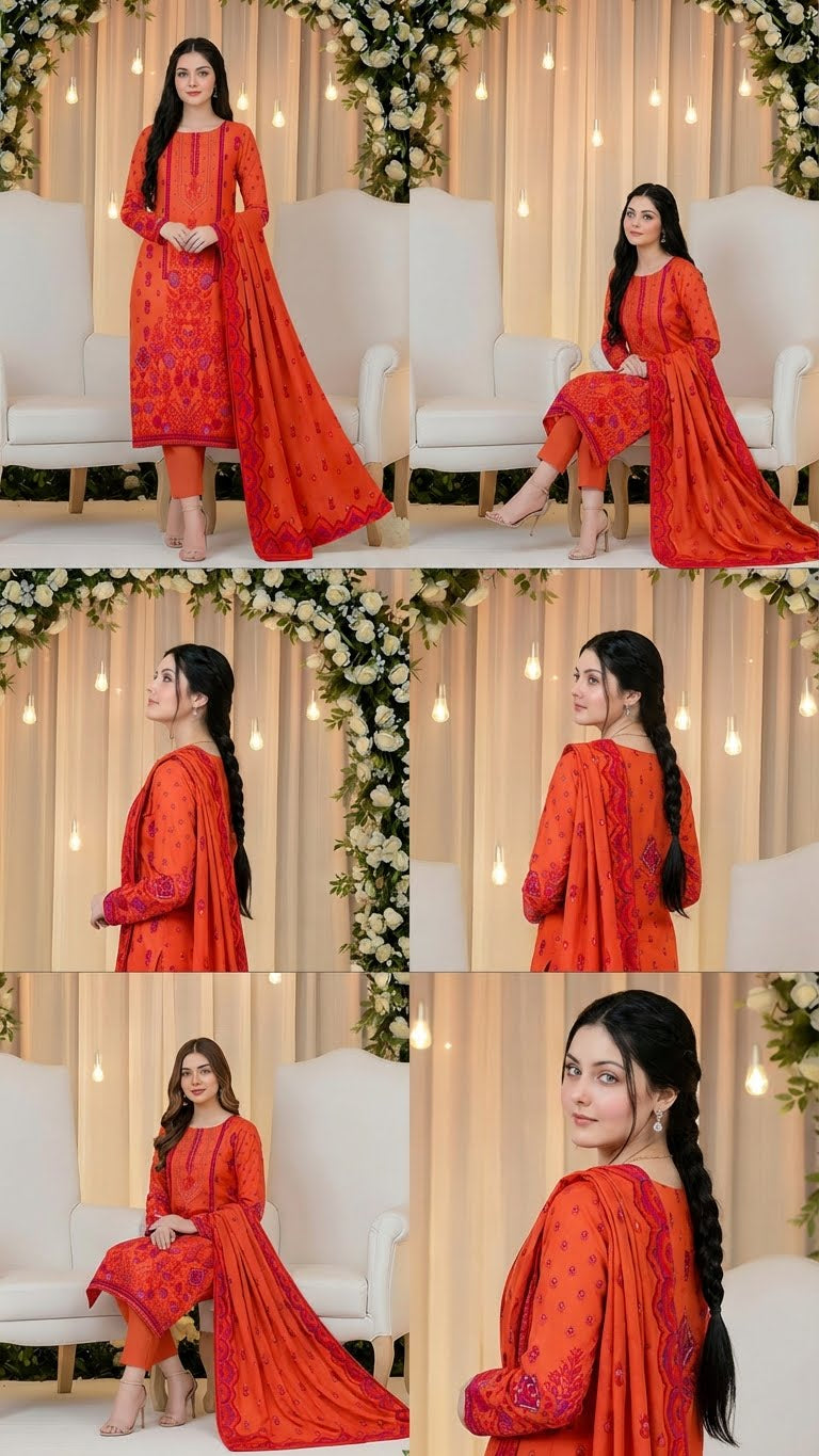 3 PC Digital Print Lawn - LLS - 6