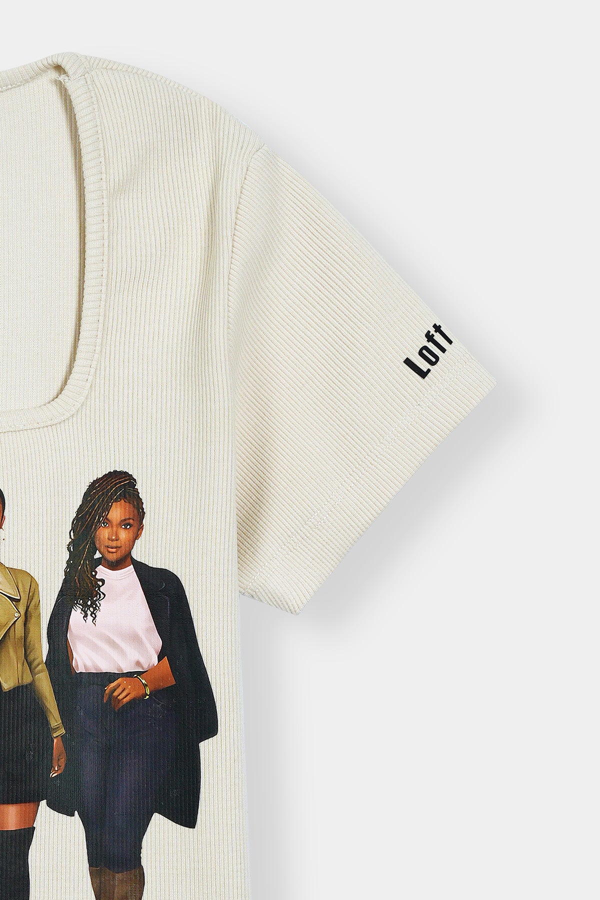 Women's Cream Graphic T-Shirt – "Sistas" Empowerment Print
