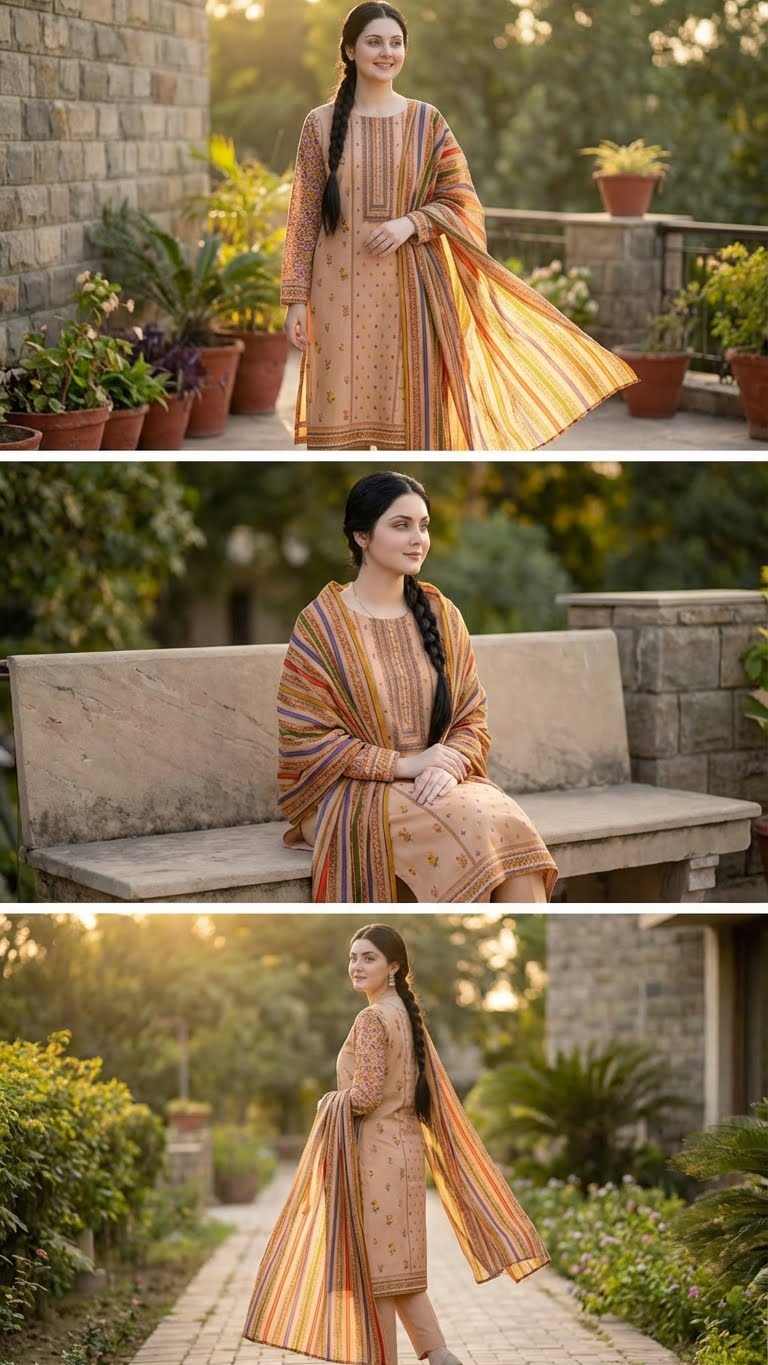 3 PC Digital Print Lawn - LLS - 8