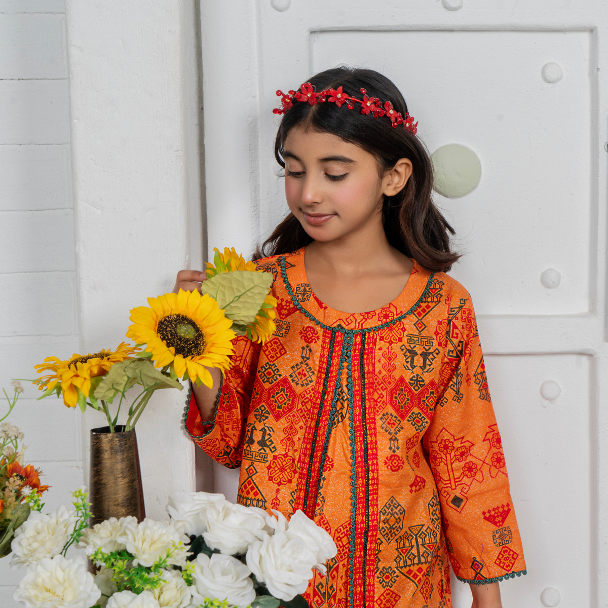 Stitched Jacquard Viscose 2 Piece (Shirt/trouser) For Kids