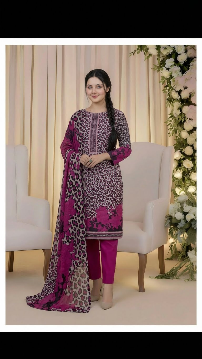 3 PC Digital Print Lawn - LLS - 9