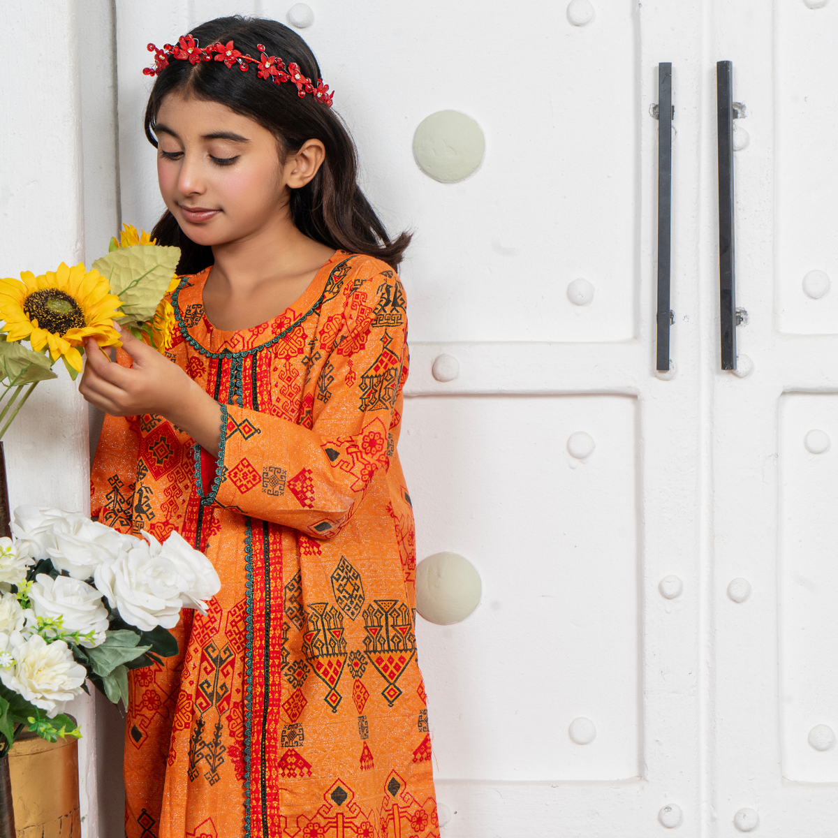 Stitched Jacquard Viscose 2 Piece (Shirt/trouser) For Kids
