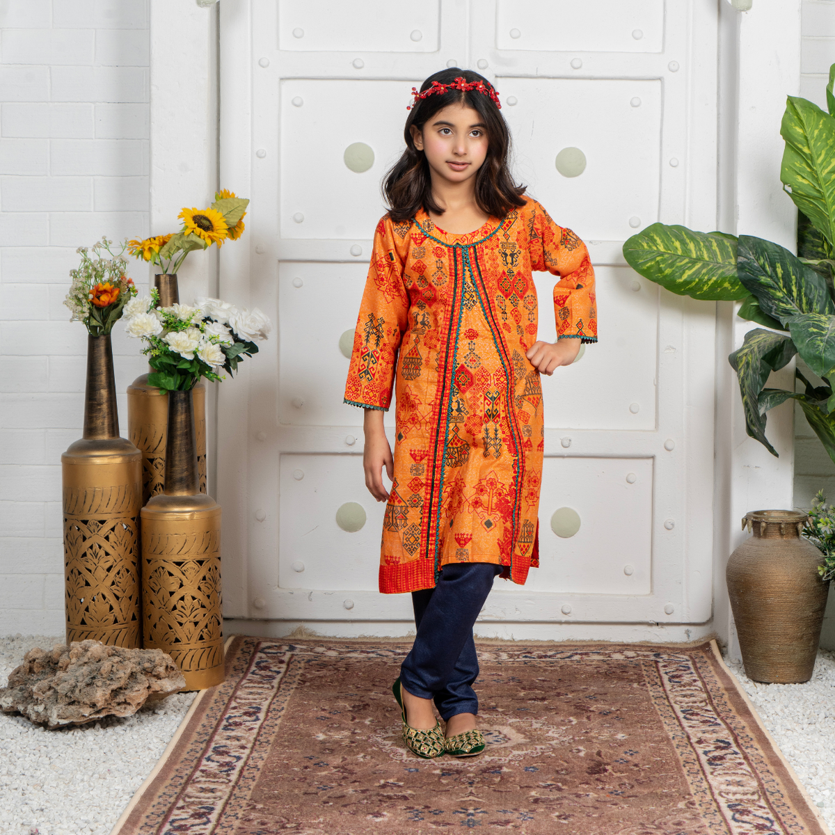 Stitched Jacquard Viscose 2 Piece (Shirt/trouser) For Kids