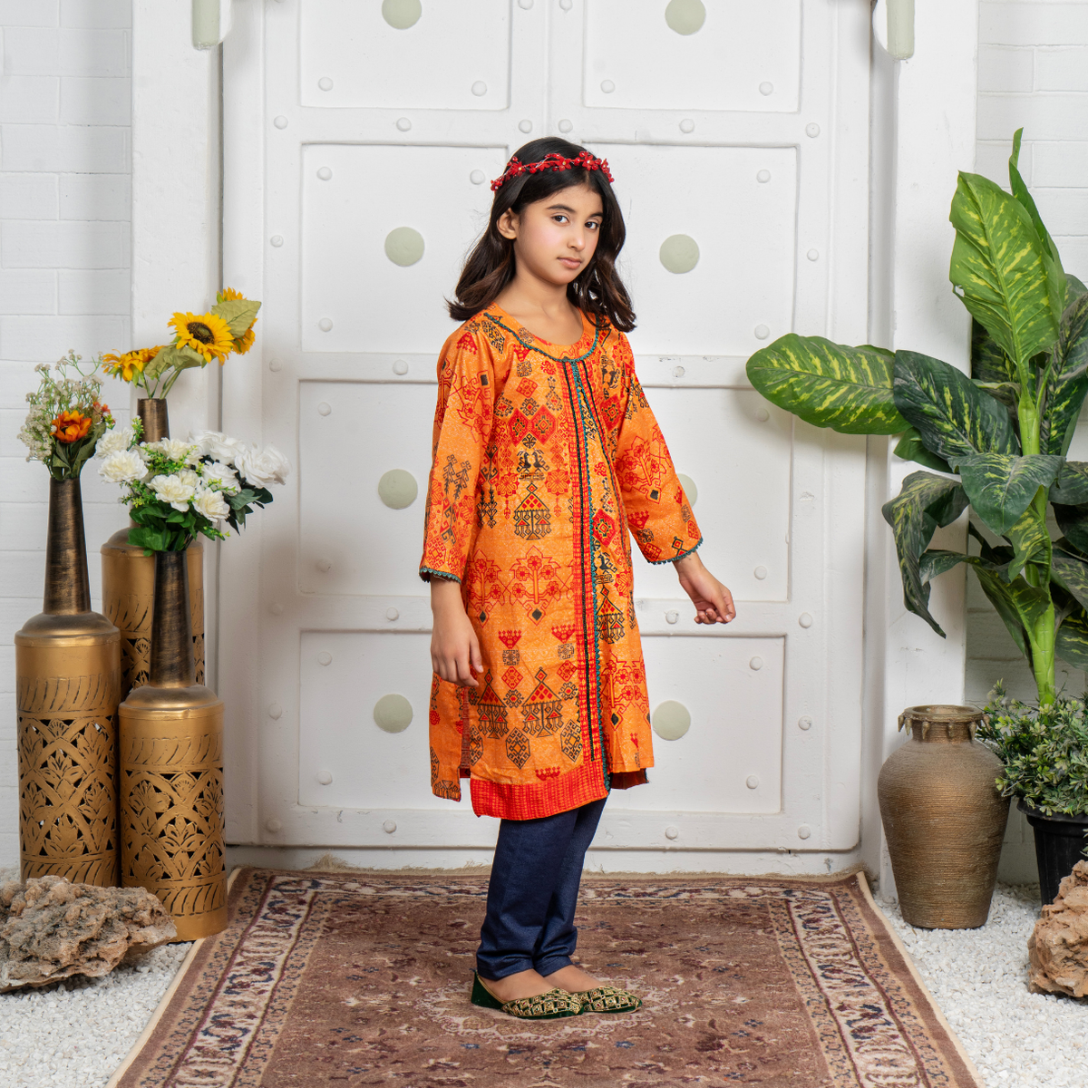 Stitched Jacquard Viscose 2 Piece (Shirt/trouser) For Kids