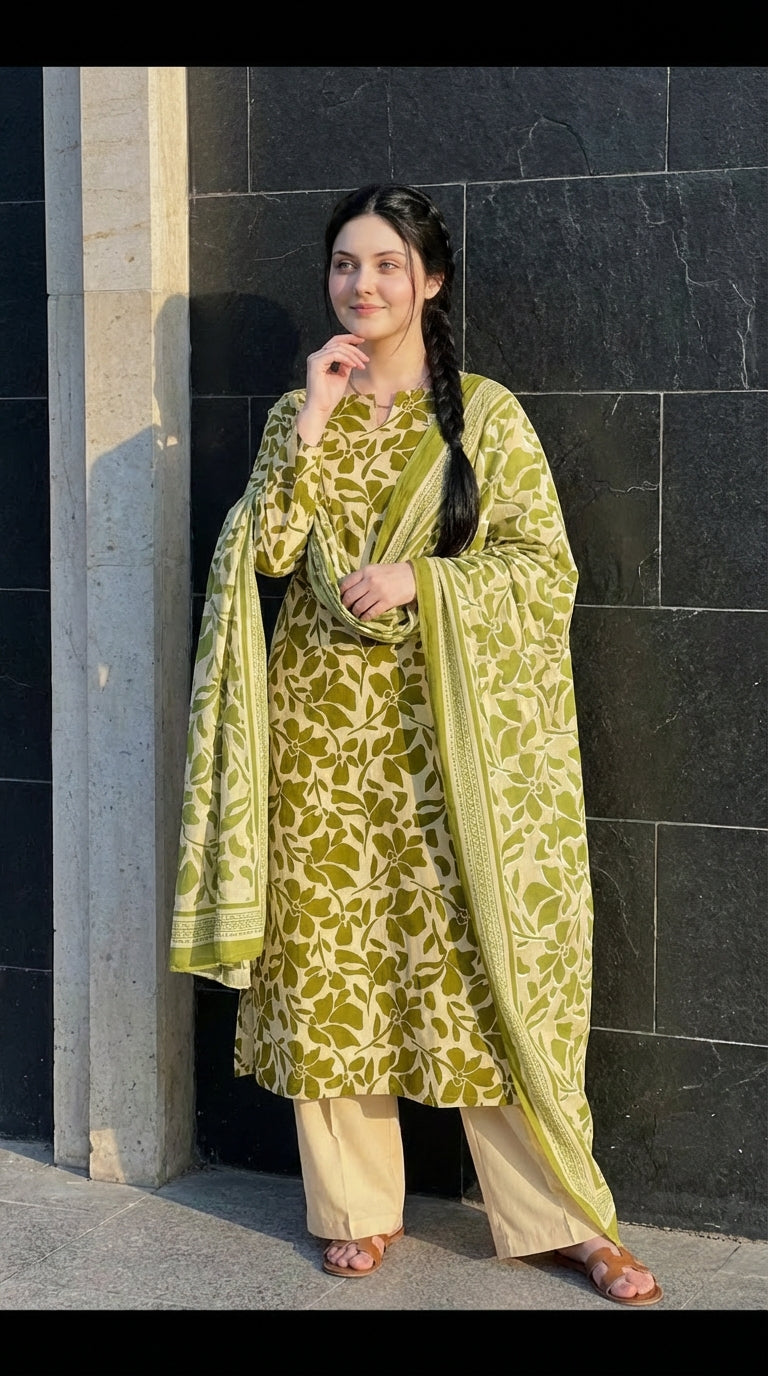 3 PC Digital Print Lawn - LLS - 14