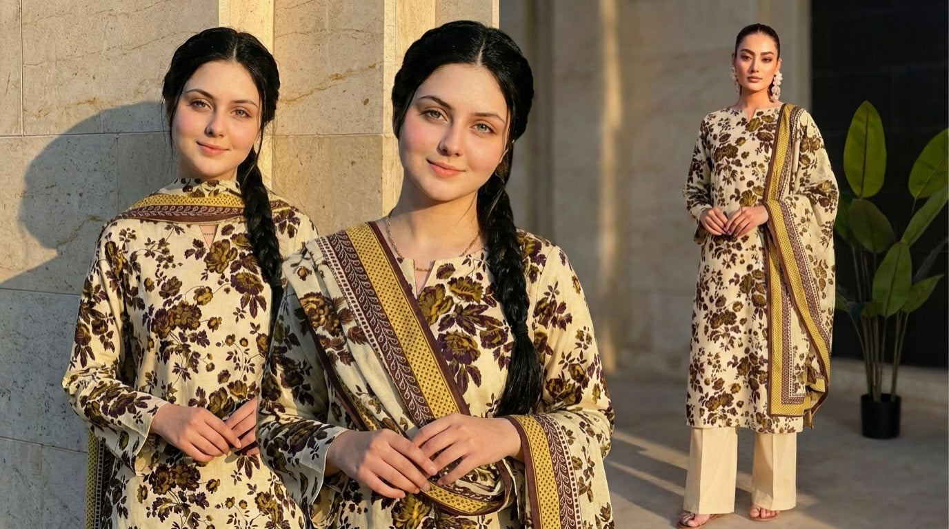 3 PC Digital Print Lawn - LLS - 15