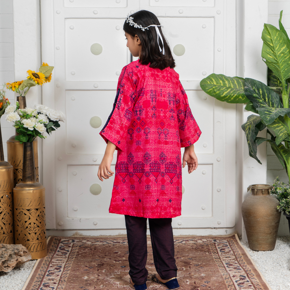 Stitched Jacquard Viscose 2 Piece (Shirt/trouser) For Kids