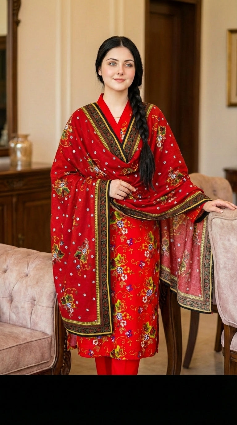 3 PC Digital Print Lawn - LLS - 16