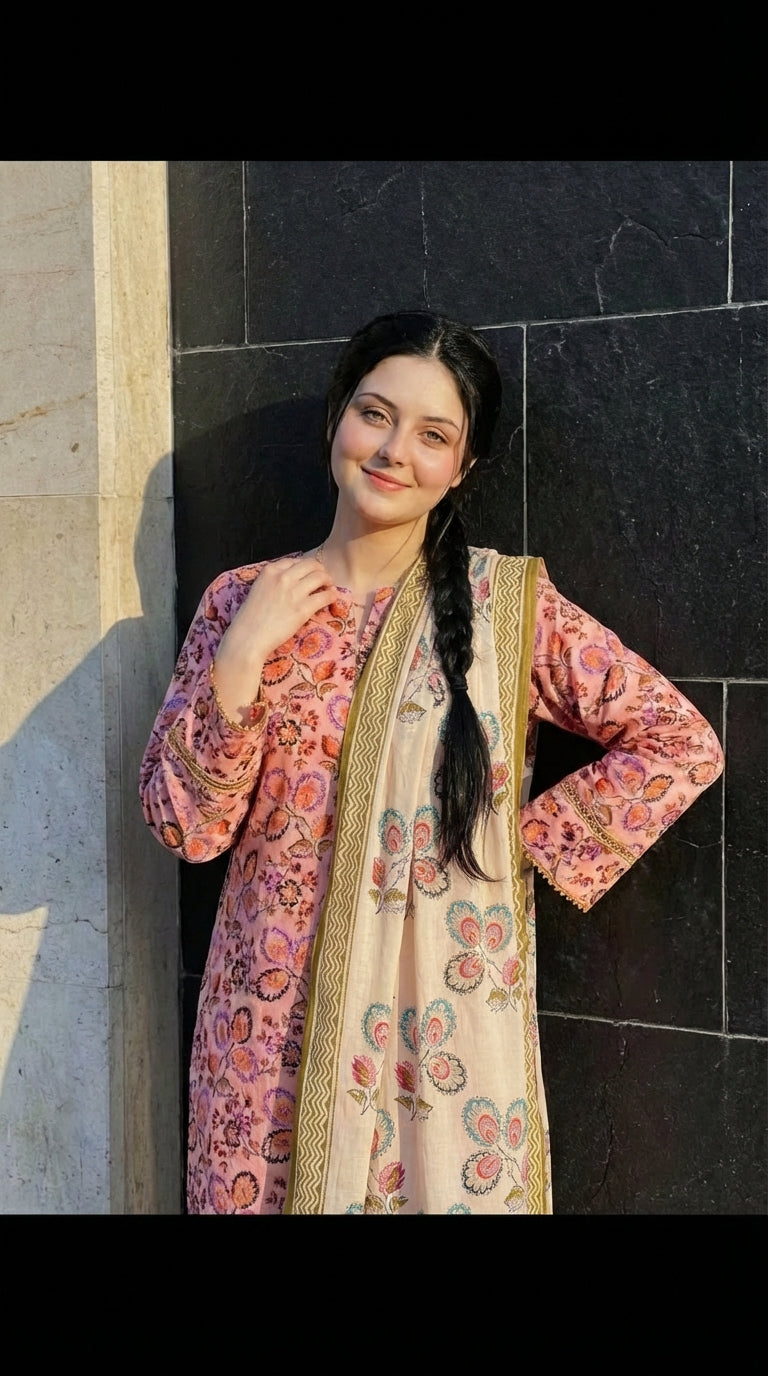 3 PC Digital Print Lawn - LLS - 17