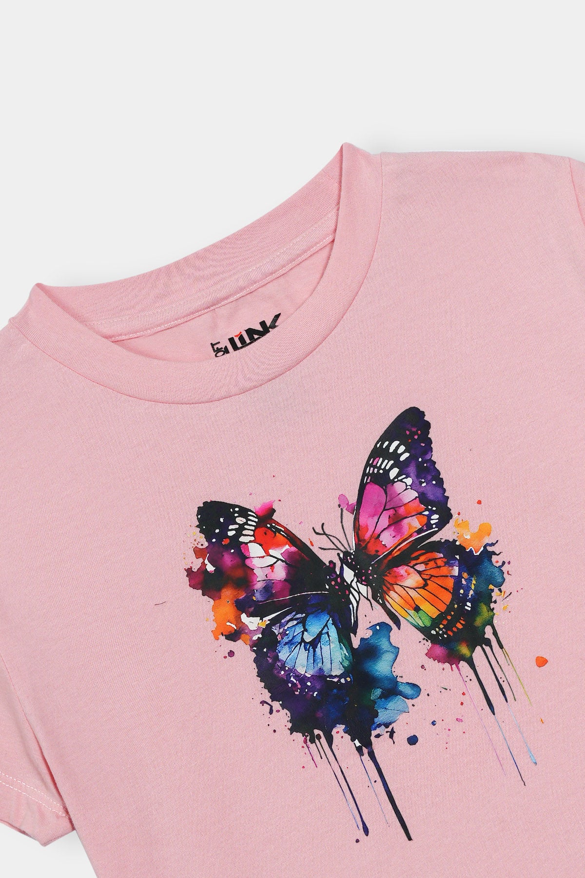 Women' Pink Butterfly T-Shirt – Color Splash Drip Art Print