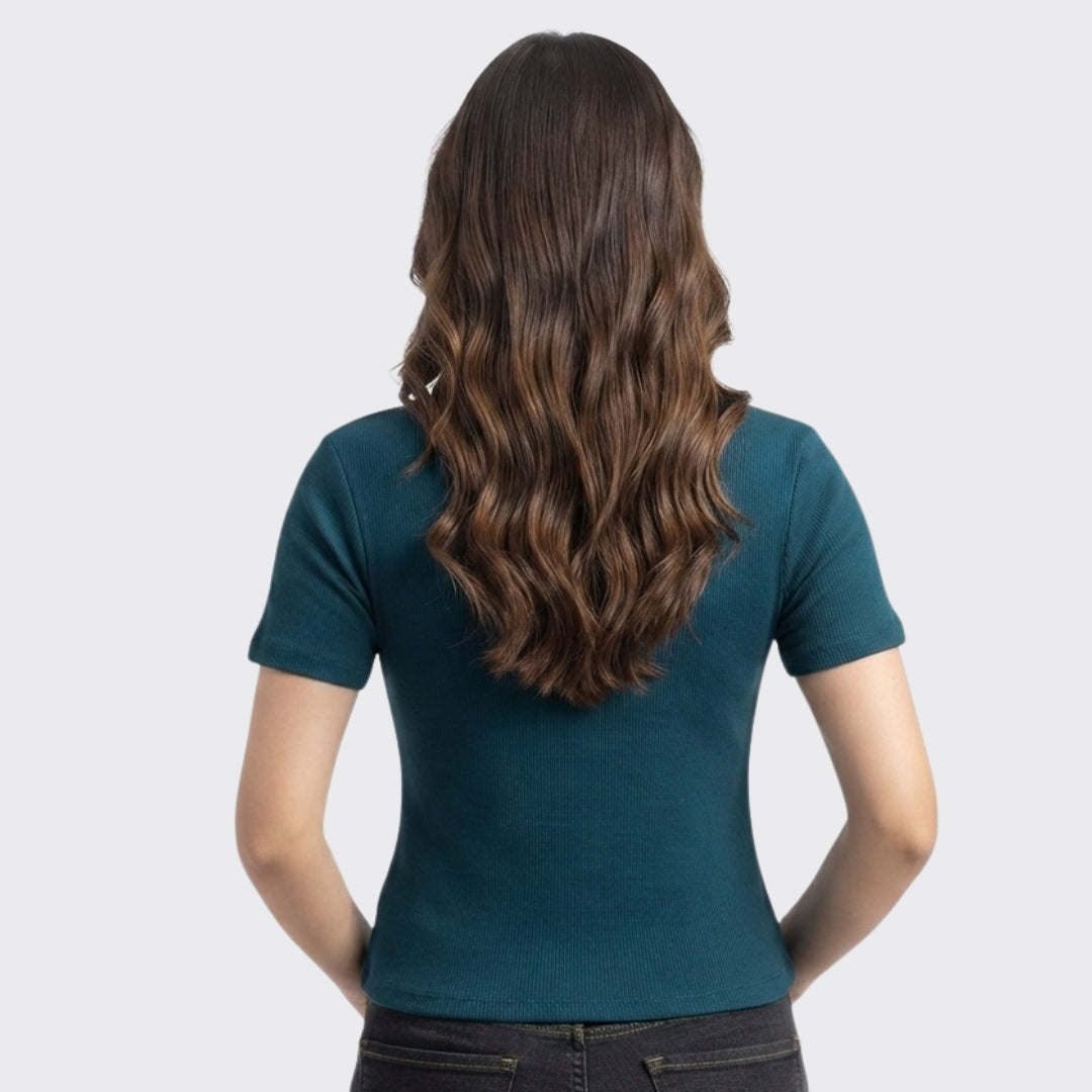 Zinc Ribbed Deep Neck Crop Top 220 GSM