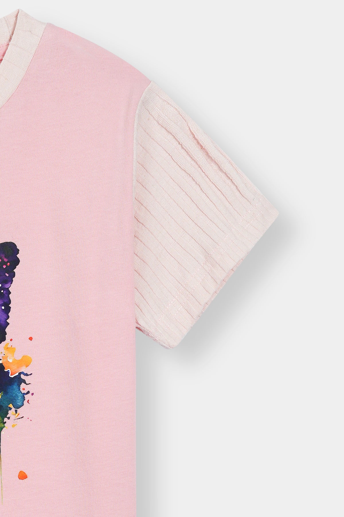 Girls' Pink Butterfly Graphic T-Shirt – Color Splash Edition