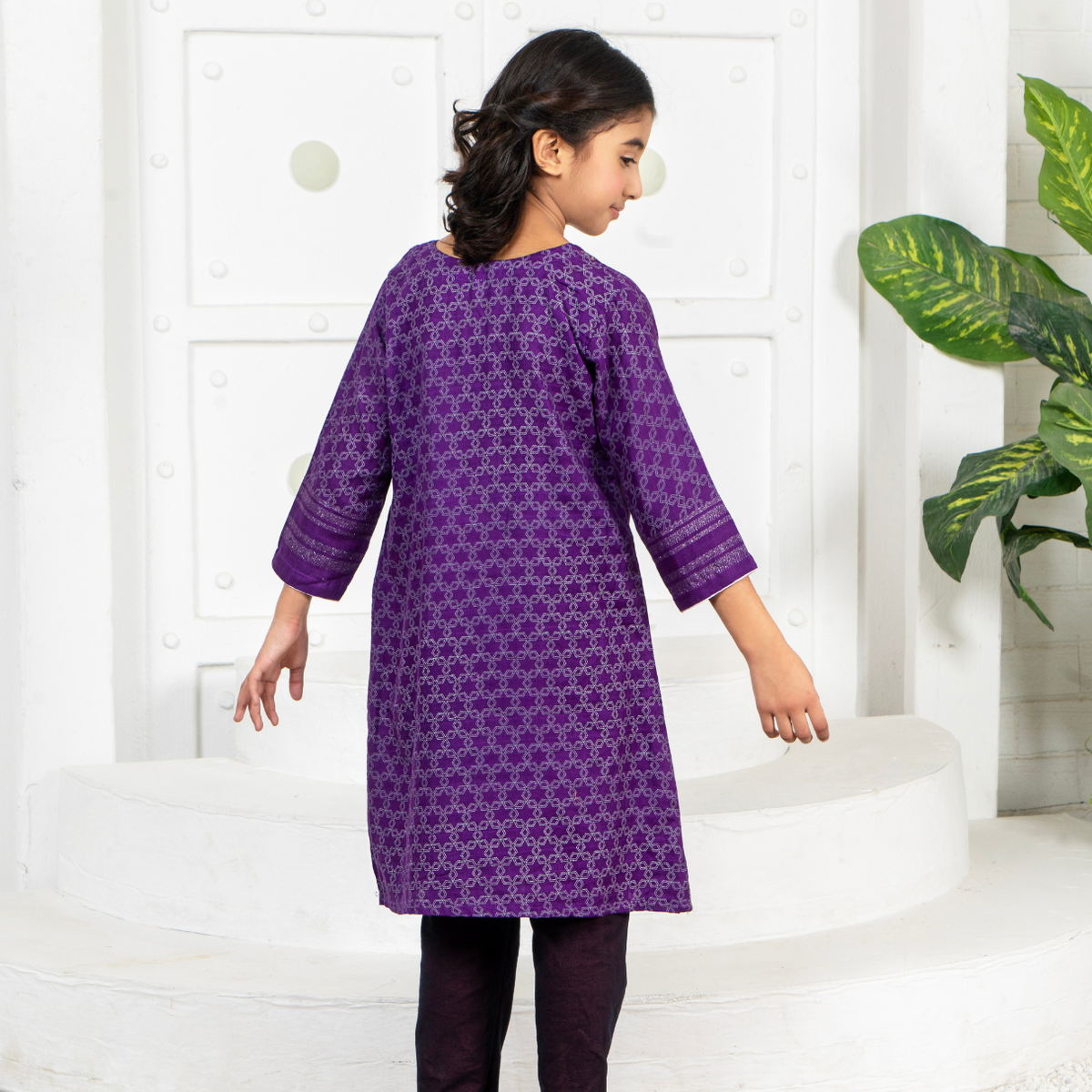 Stitched Jacquard Viscose 2 Piece (Shirt/trouser) For Kids