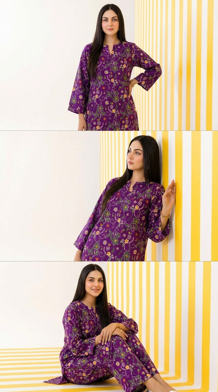 2 Pc Cambric Cotton LLS - 08