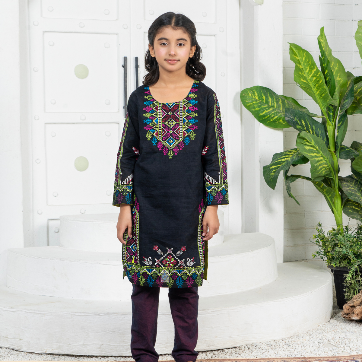 Stitched Khaddar 2 Piece (Shirt/trouser) For Kids