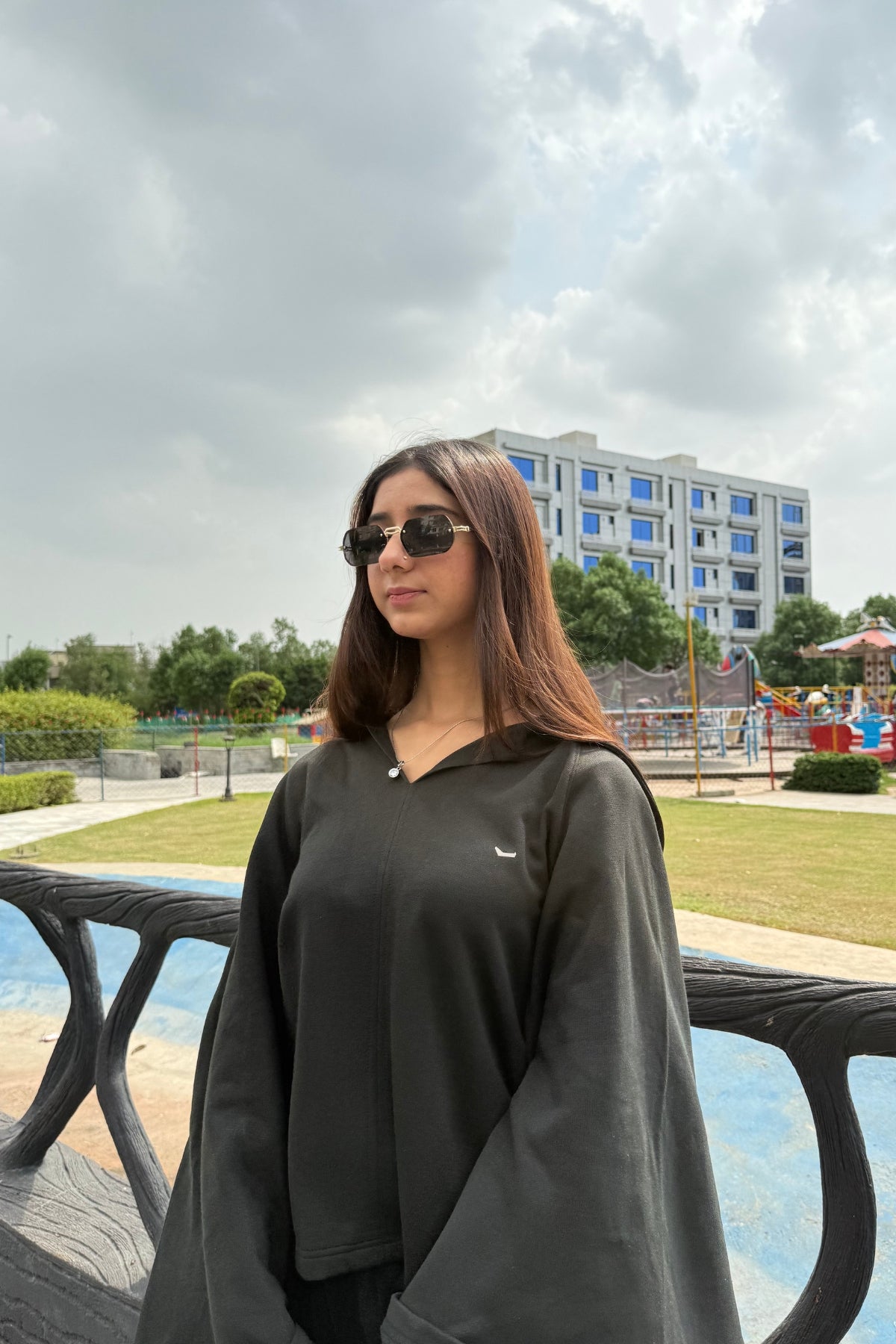 Loose-Fit Double Fancy Hoodie For Ladies