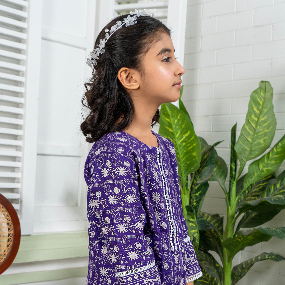 Stitched Jacquard 2 Piece (Shirt/trouser) For Kids