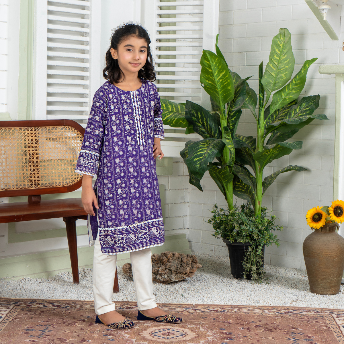 Stitched Jacquard 2 Piece (Shirt/trouser) For Kids
